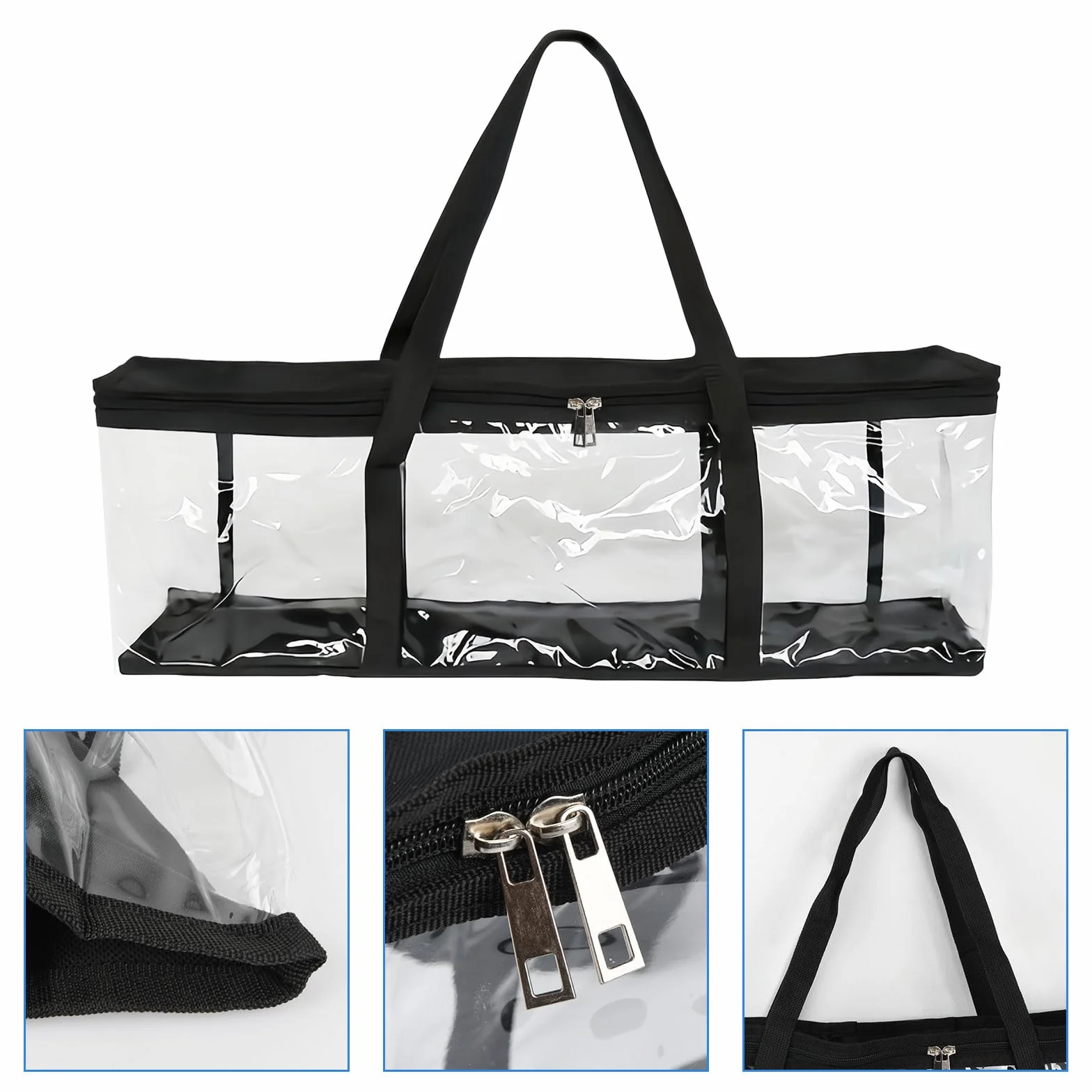 Borse Portatile per DVD, borsa di Archiviazione Trasparente per CD, Custodia Impermeabile con Manici di Grande Capacità (4)