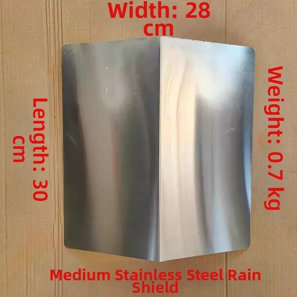 Copertura antipioggia in acciaio inox, 30 x 23 cm/30 x 28 cm/40 x 38 cm, protezione impermeabile per telecamere di sicurezza, schermo di montaggio resistente alle intemperie, design antiruggine (M)