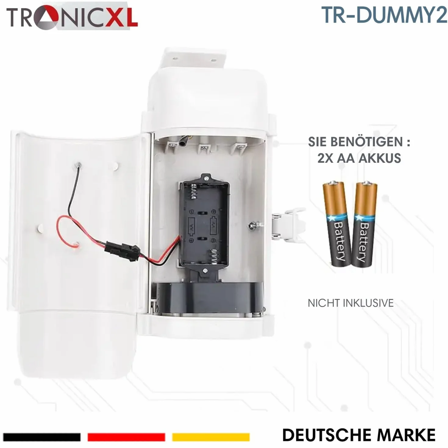 TronicXL Telecamera di sorveglianza solare di alta qualità, CCTV con LED lampeggiante, CCD professionale, per interni ed esterni