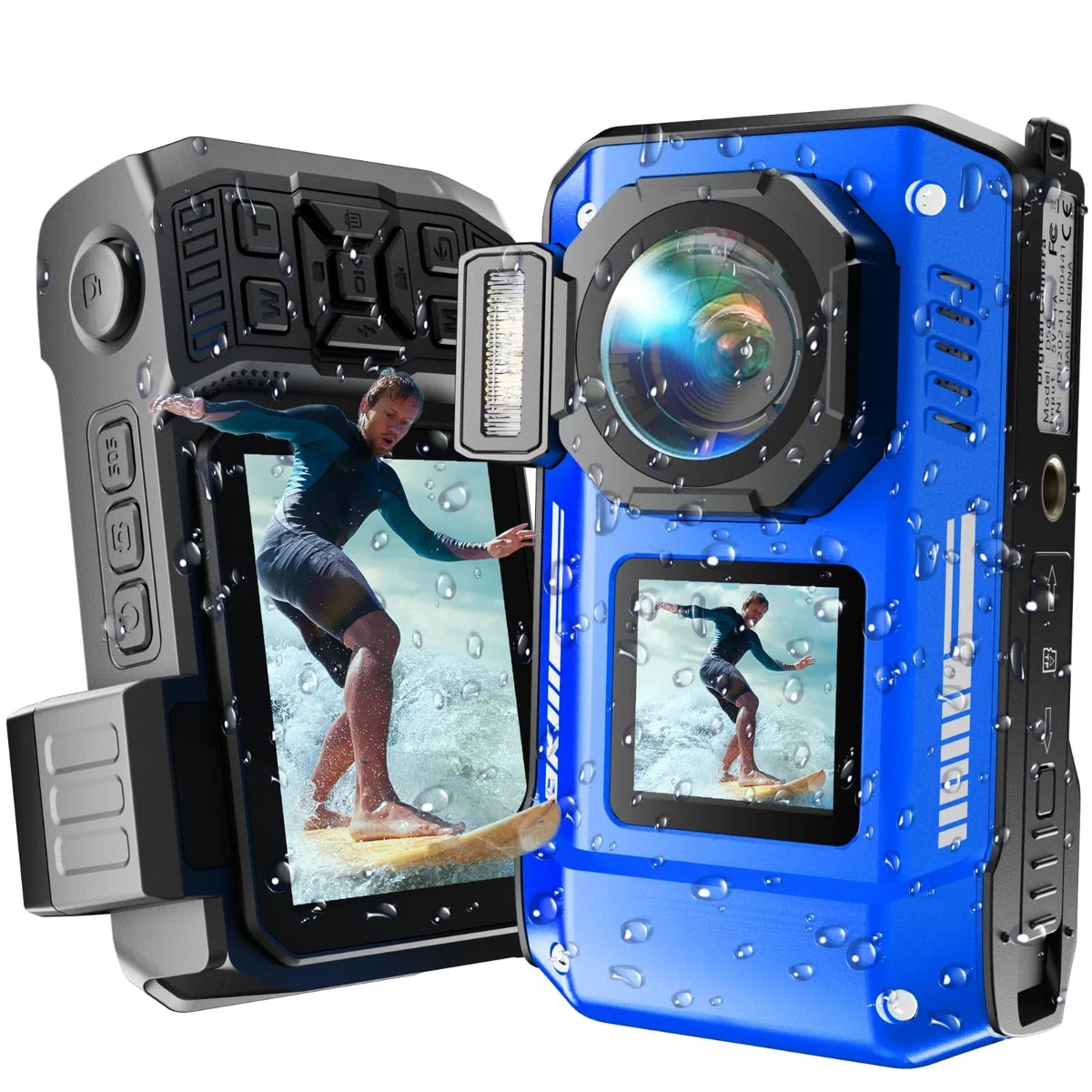 8K 70MP Macchina Fotografica Digitale - MaxMango 33FT Macchina Fotografica Subacquea, 64GB Fotocamera Digitale per Snorkeling, 18X Doppio Schermo Selfie Robusta Antipolvere Antiurto Autofocus