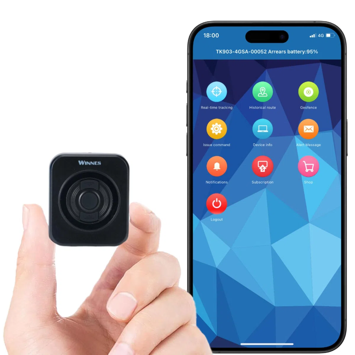 Winnes S1 4G GPS Localizzatore Impermeabile Mini Tracker Con Scheda SIM/Anti-Thef/SOS/Geo-fence Allarme Auto Copertura in Tempo Reale Monitoraggio Per Auto Portafoglio Valigia Bambini