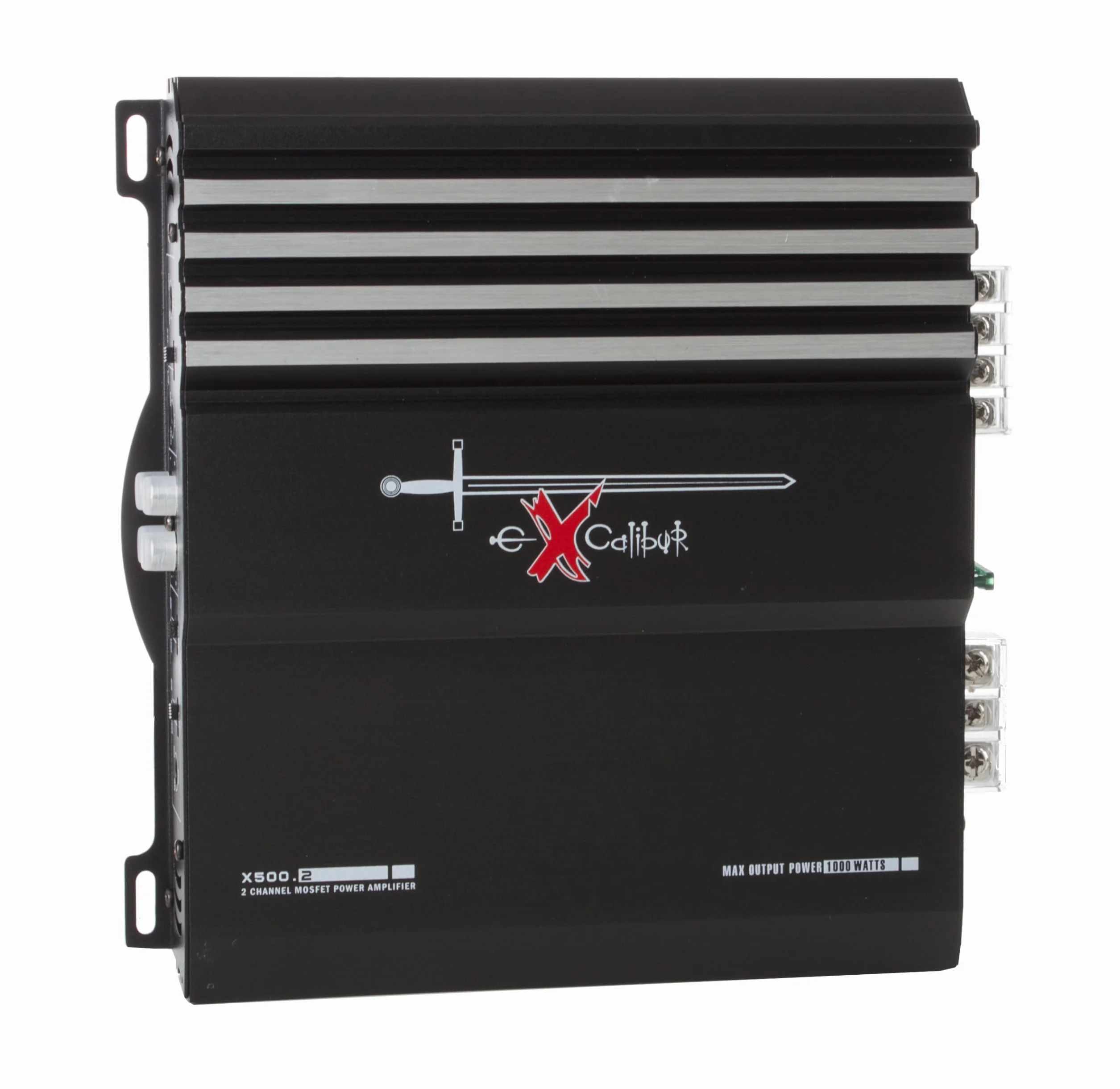 Excalibur X500.2 - Amplificatore Auto 2 Canali Hifi Stereo - 2x 500 Watt Mosfet Amplificatore audio con Bass Boost - 1000 Watt Massimo - Crossover variabile 2 Ohm