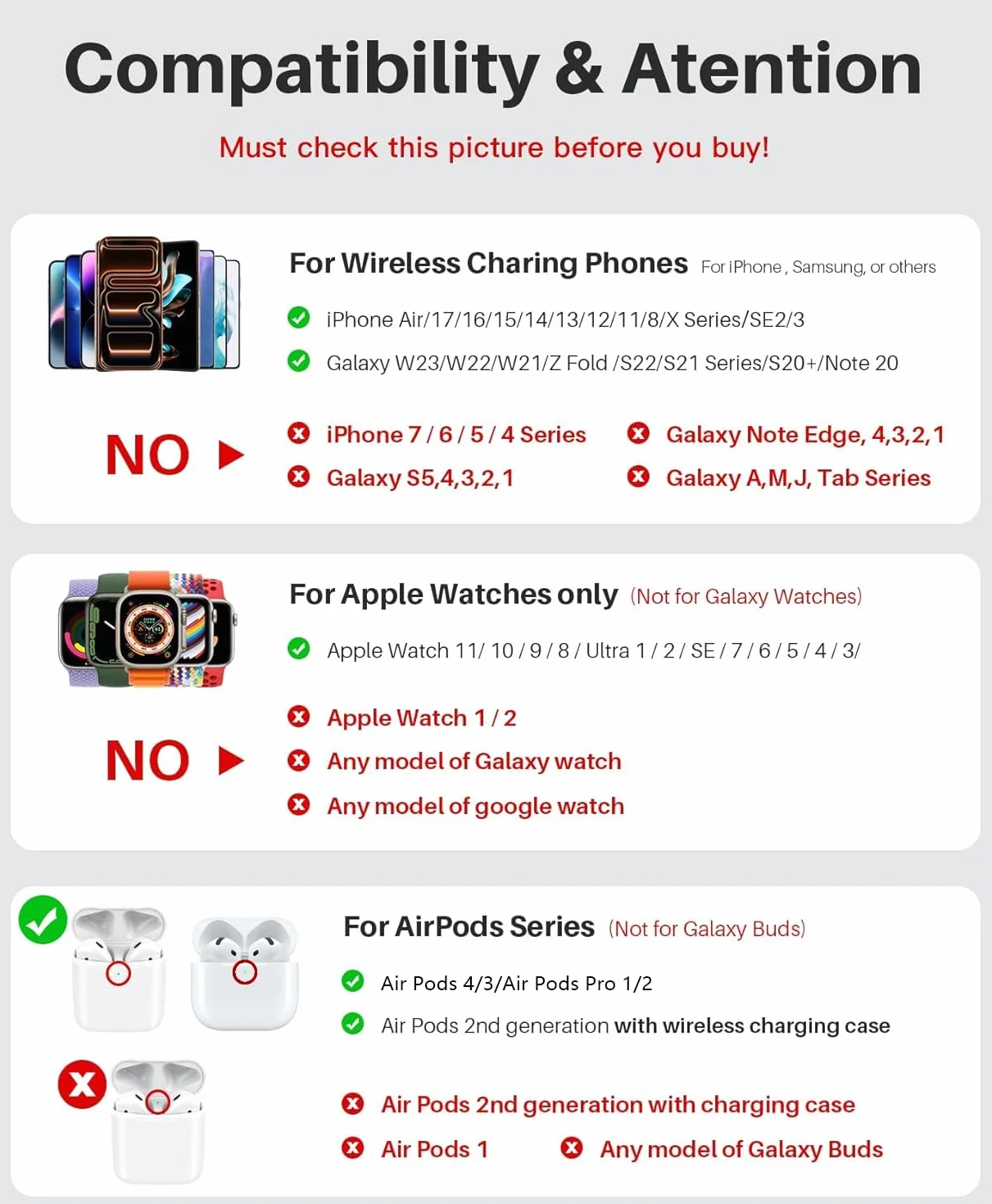 Caricatore wireless 3 in 1, Supporto di Ricarica per iPhone 17 16 Pro Max/17 Air/16e/15 14 13 12 11 Serie/XS/8, Stazione di Ricarica Wireless per Apple Watch Ultra 11 10 9 8 7 6 SE 5 4, Air Pods Pro 3