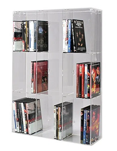 SORA Scaffale modulare per Dvd in Acrilico con Pannello Posteriore Trasparente