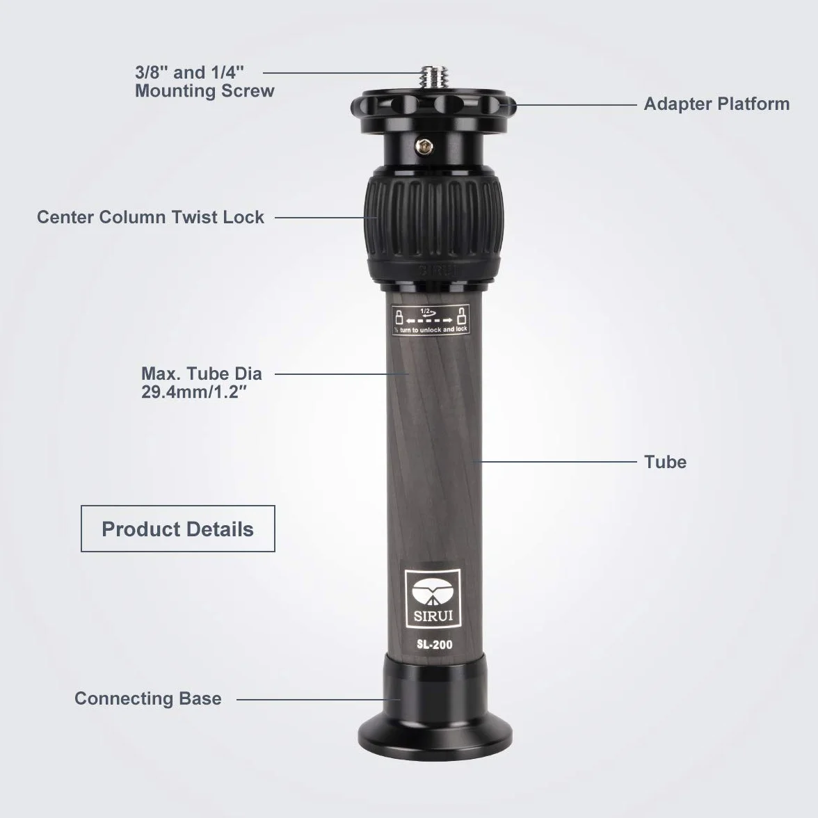SIRUI SL-200 - Colonna centrale in carbonio
