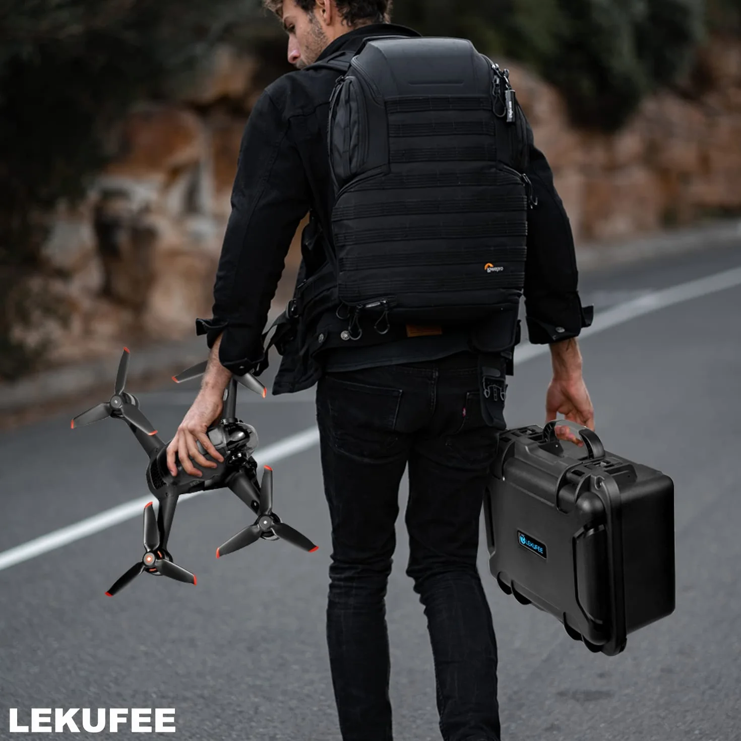 LEKUFEE Custodia Rigida Impermeabile per DJI FPV Combo/FPV Explorer Combo e Accessori (Non per DJI AVATA) (Solo Custodia)