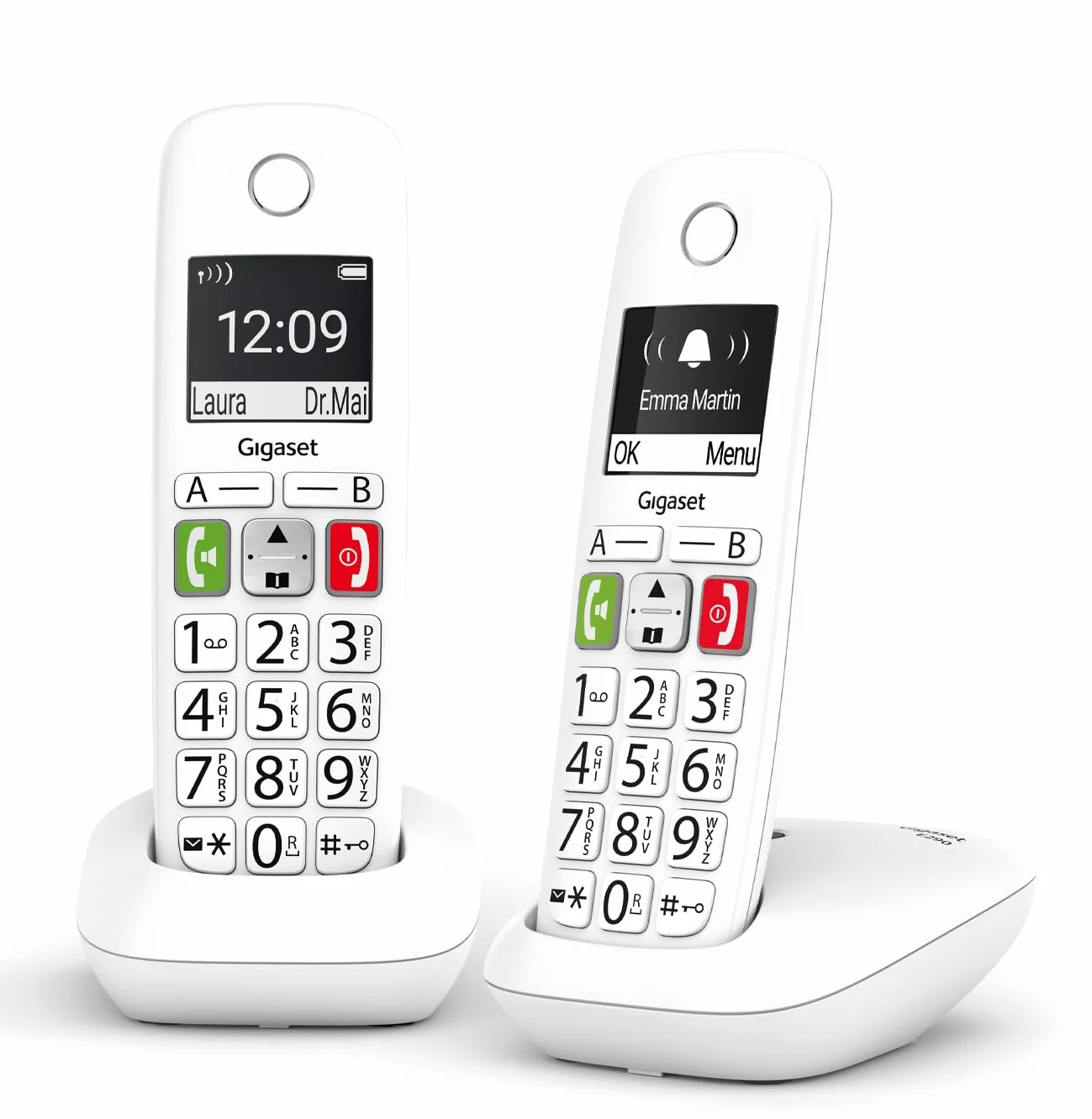 TELEFONO FIJO INALAMBRICO GIGASET E290 DUO BLANCO 300 NUMEROS - 42 TONOS