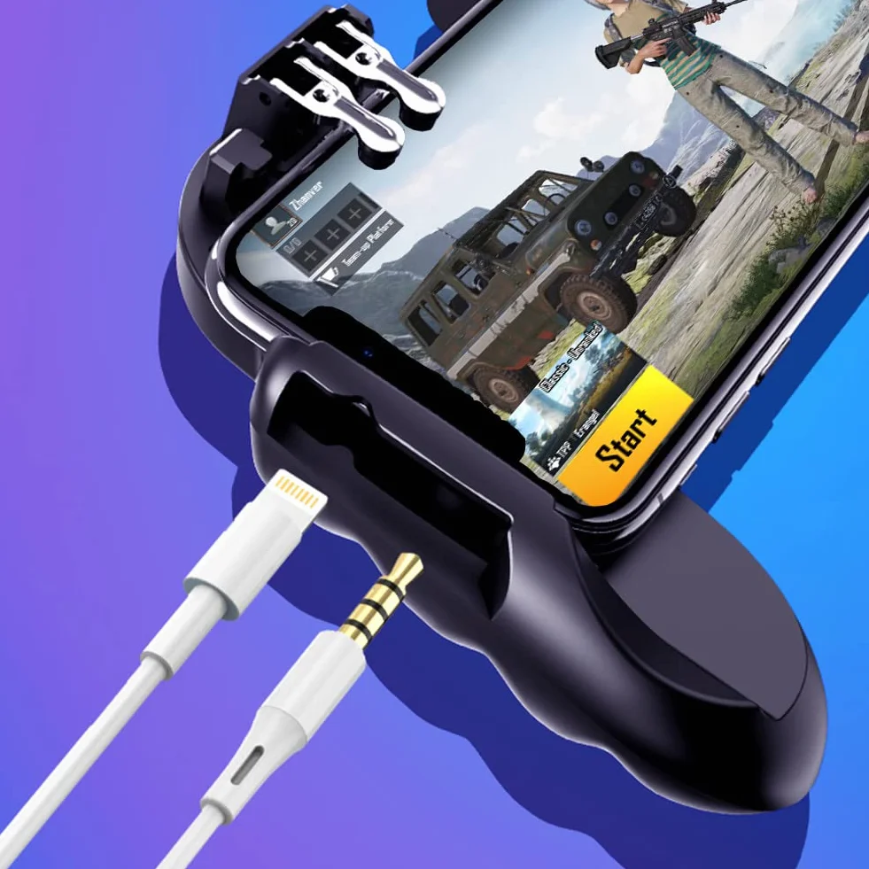 Mobile Controller con Fan Ventola Raffreddamento, Joystick Smartphone Trigger 6 Finger Gamepad L1 R1 L2 R2 per PUBG COD Compatibile con Telefono Cellulare iPhone iOS Android