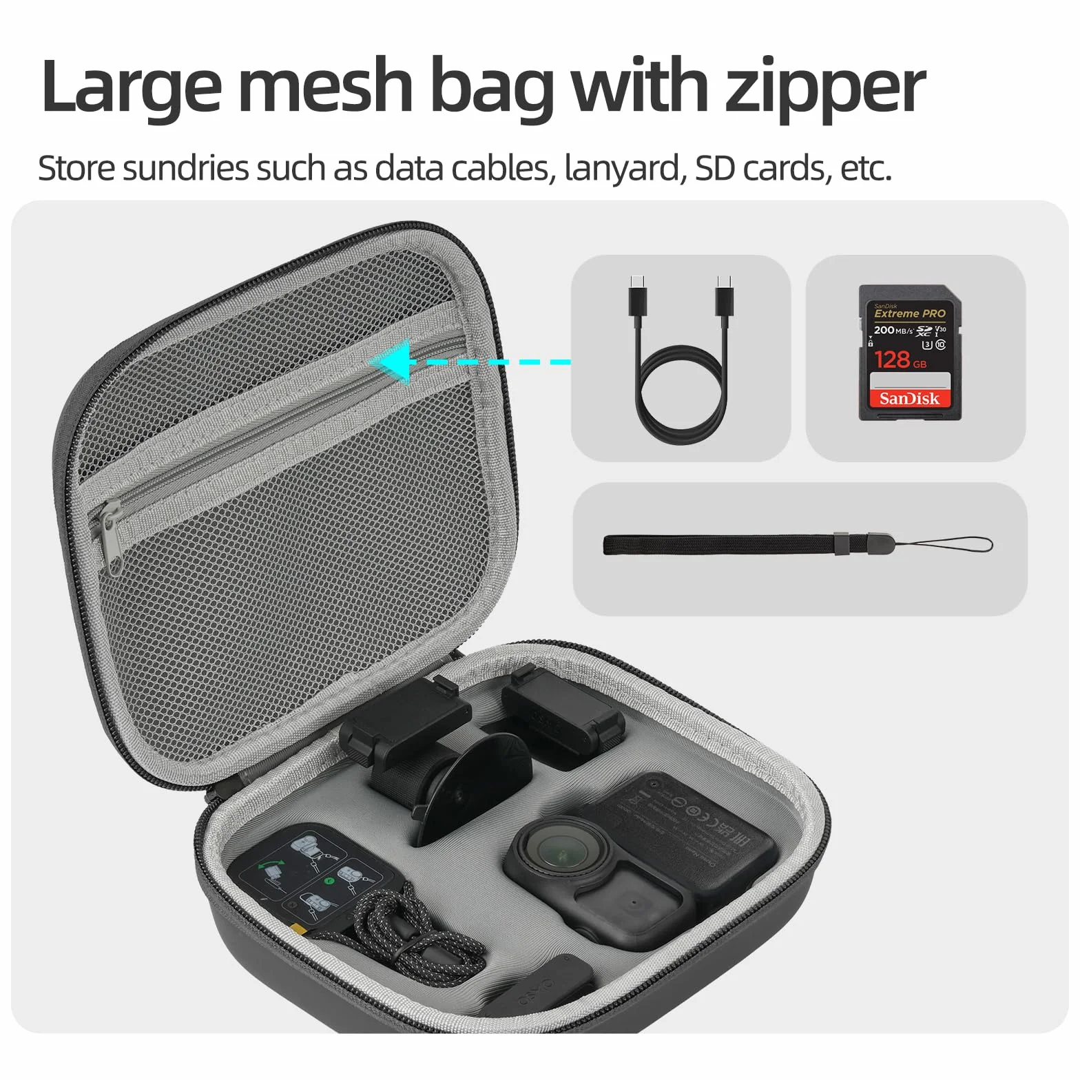 Custodia da trasporto Borsa per DJI Osmo Nano, Custodia protettiva PU Case Bag Borsa da viaggio Accessori per DJI Osmo Nano Combo (Black)