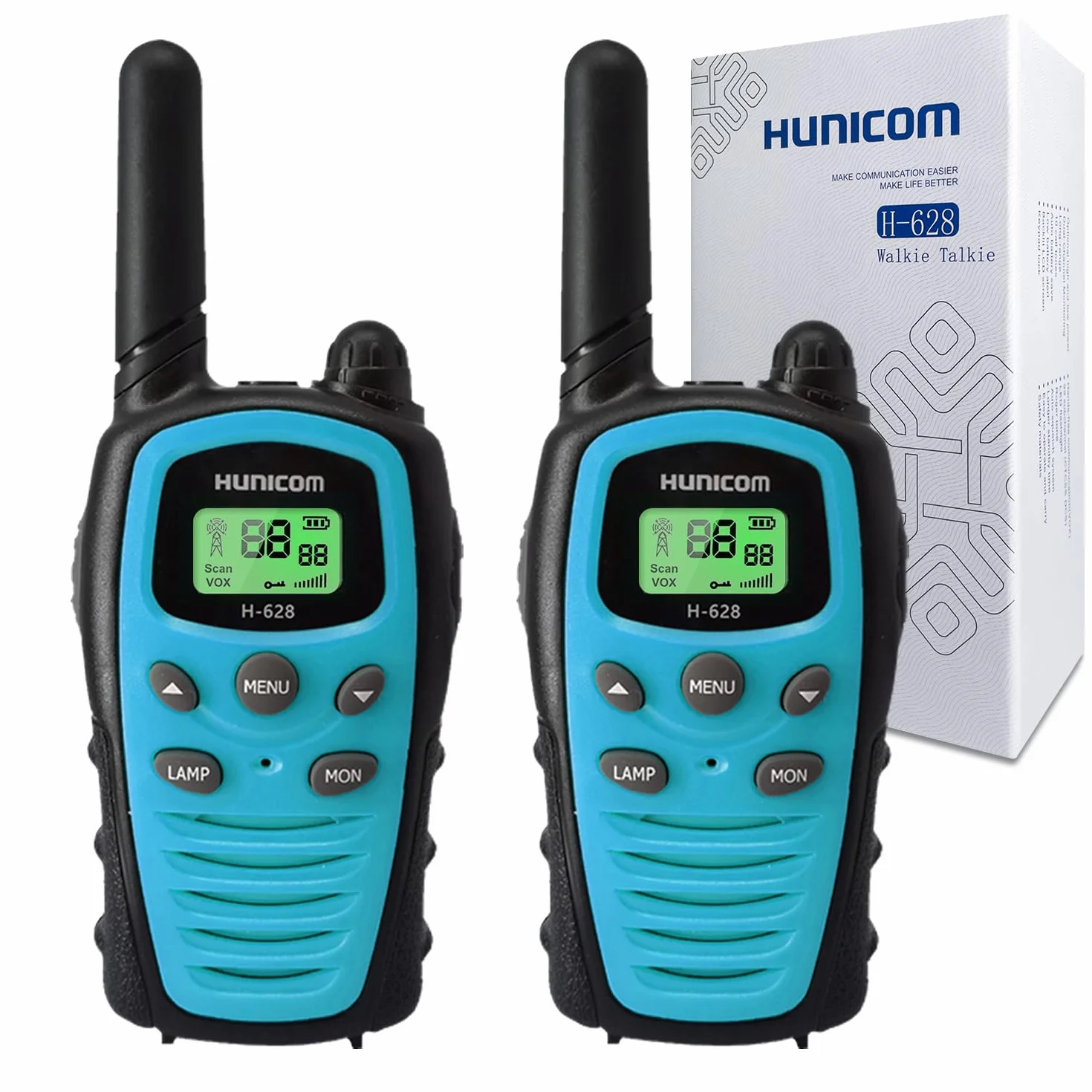 Walkie Talkie PMR VOX vivavoce 5 km LED retroilluminazione Blu