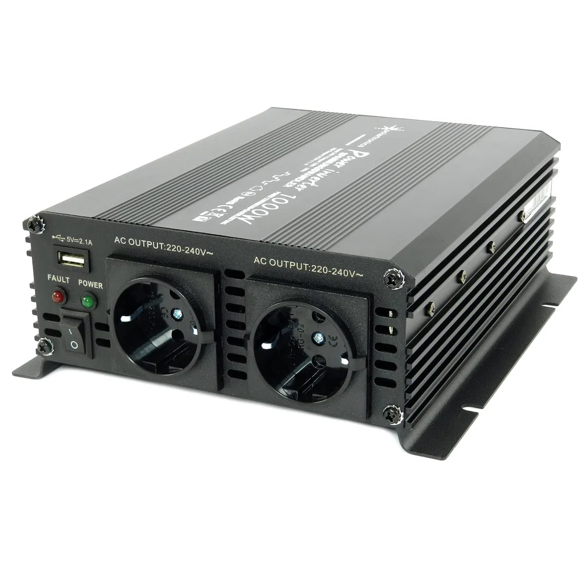 Solartronics NM1000 24V 1000 Watt Nero Convertitore di Tensione - 2000 Watt Spitzenleistung - Invertitore 24V Su 230V