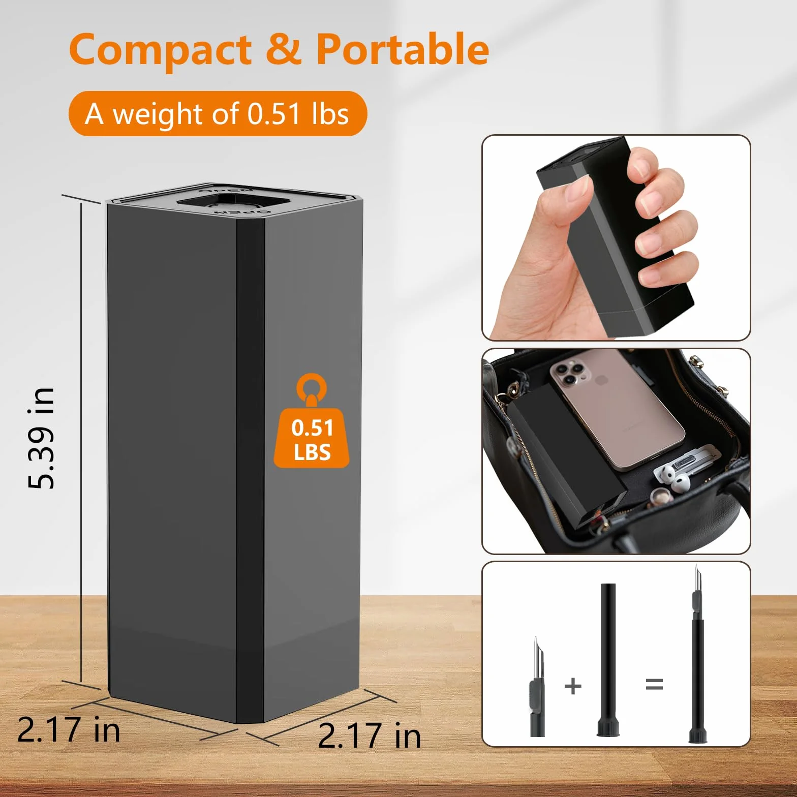 Kit per la pulizia del telefono con pulitore per porta di ricarica, pennino, schermo e spazzola per altoparlanti, per iPhone, Samsung, AirPods, MacBook, laptop, PC, tastiera, iPad (nero, con stucco e