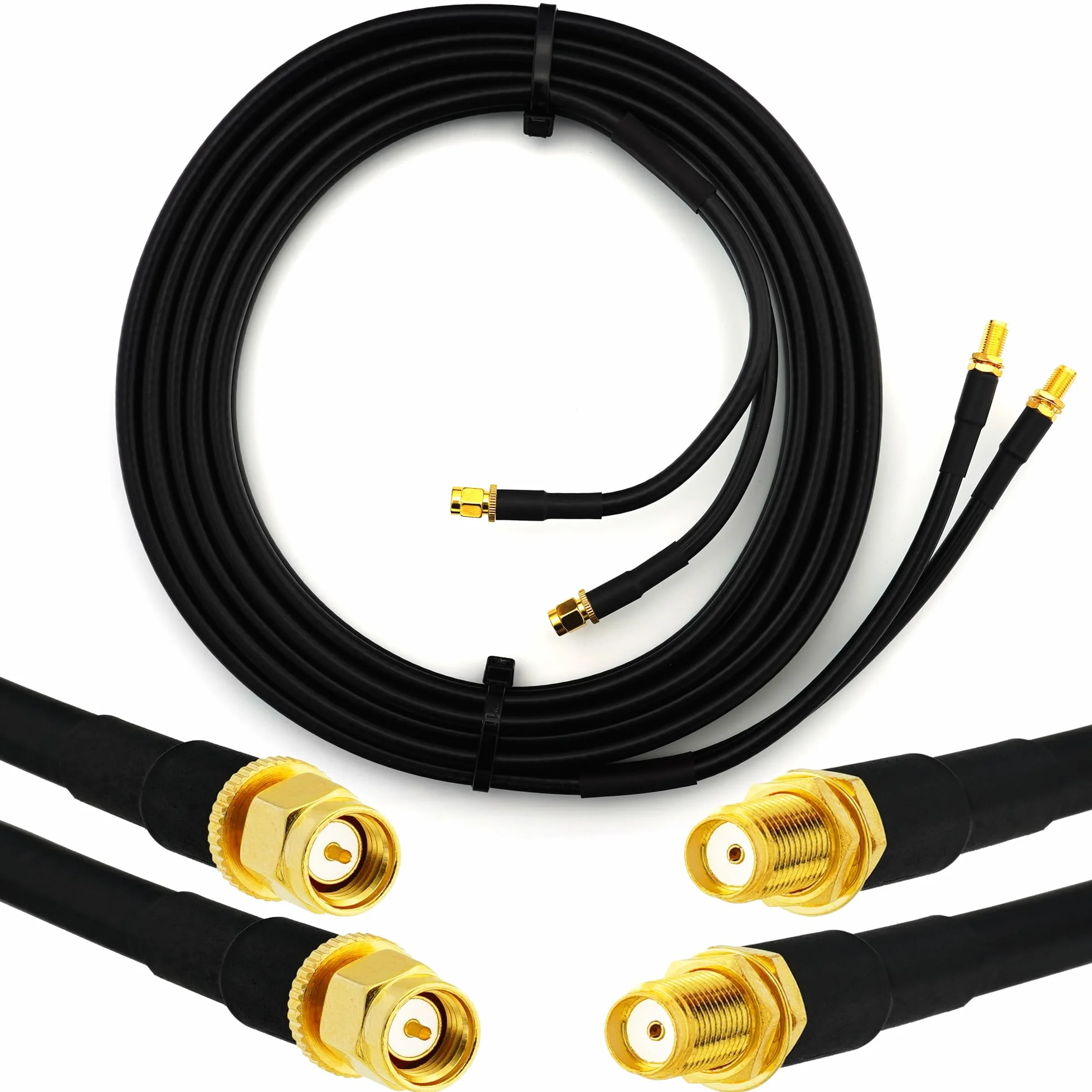 2m SMA Maschio a SMA Femmina Cavo Coassiale Doppio — Twin HF-240 (equivalente a LMR 240) prolunga per LTE Antenna esterna 4G 5G 6G Modem Amplificatore GSM Router WIFI Ripetitore cellulare