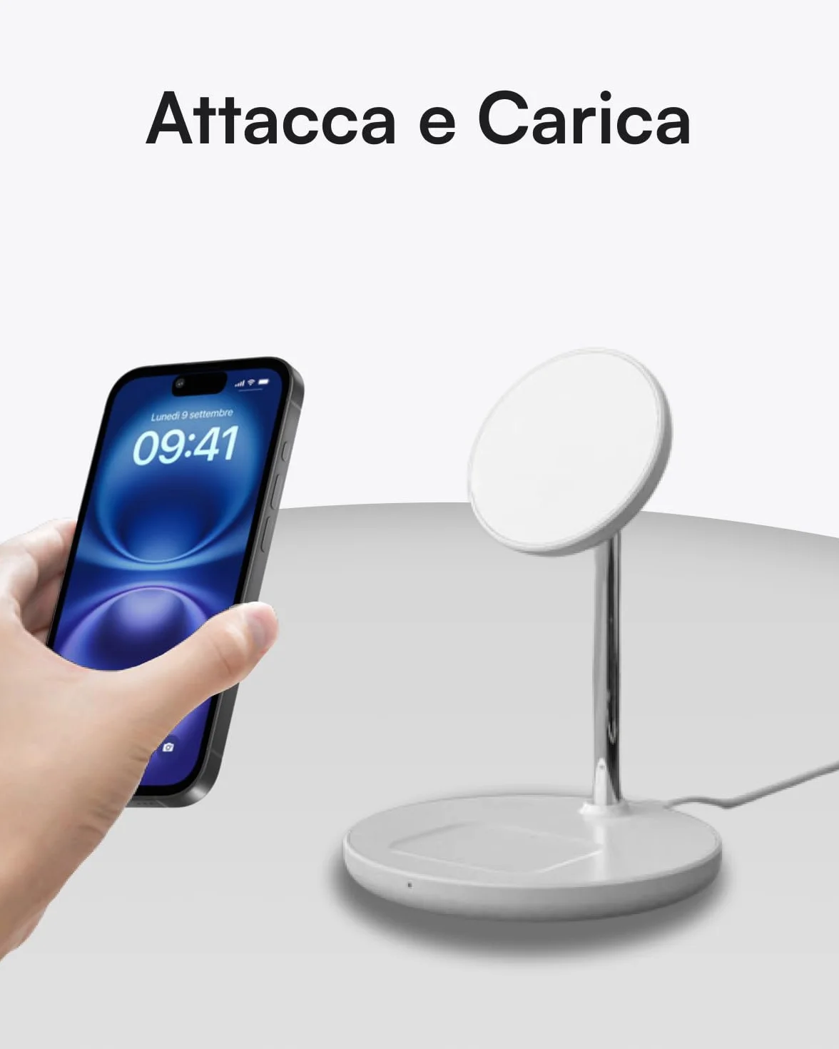 Volta Caricatore Magnetico 2 in 1, Stand per iPhone e AirPods, Caricatore Wireless Magnetico Compatibile con iPhone 16/15/14/13/12 Serie, AirPods Pro