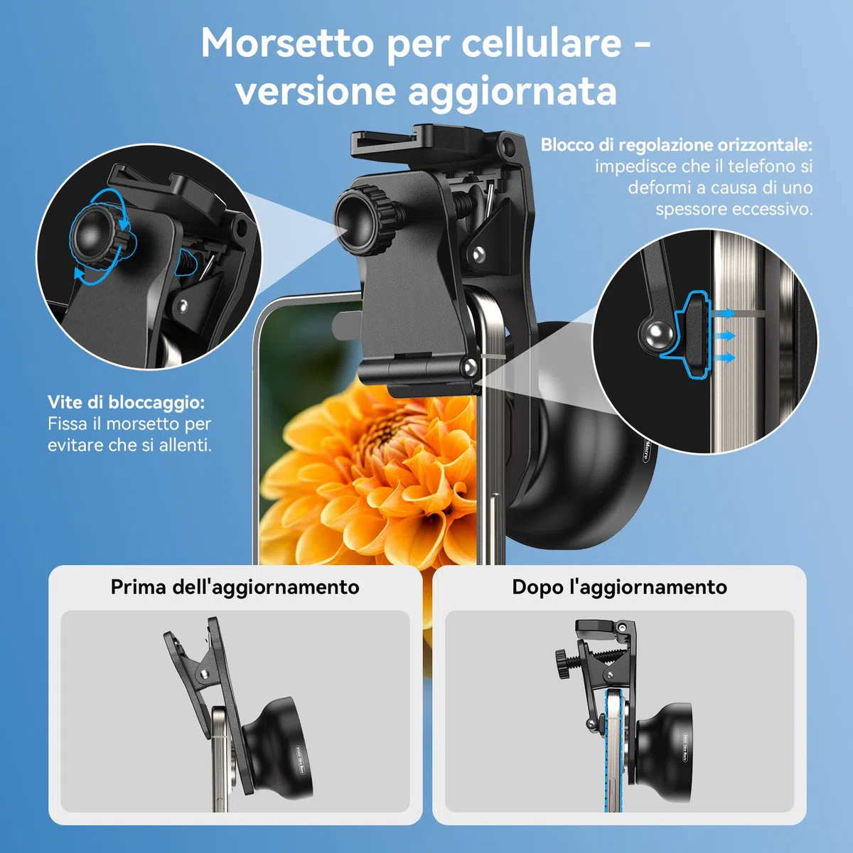 APEXEL HB100 Ultra Lente Macro HD per Cellulare con Filtro CPL e Starlight da 52 mm, Apertura F1.05 e Rivestimento AF, Obiettivo Macro per Smartphone Adatto per iPhone, Samsung e altri Smartphone