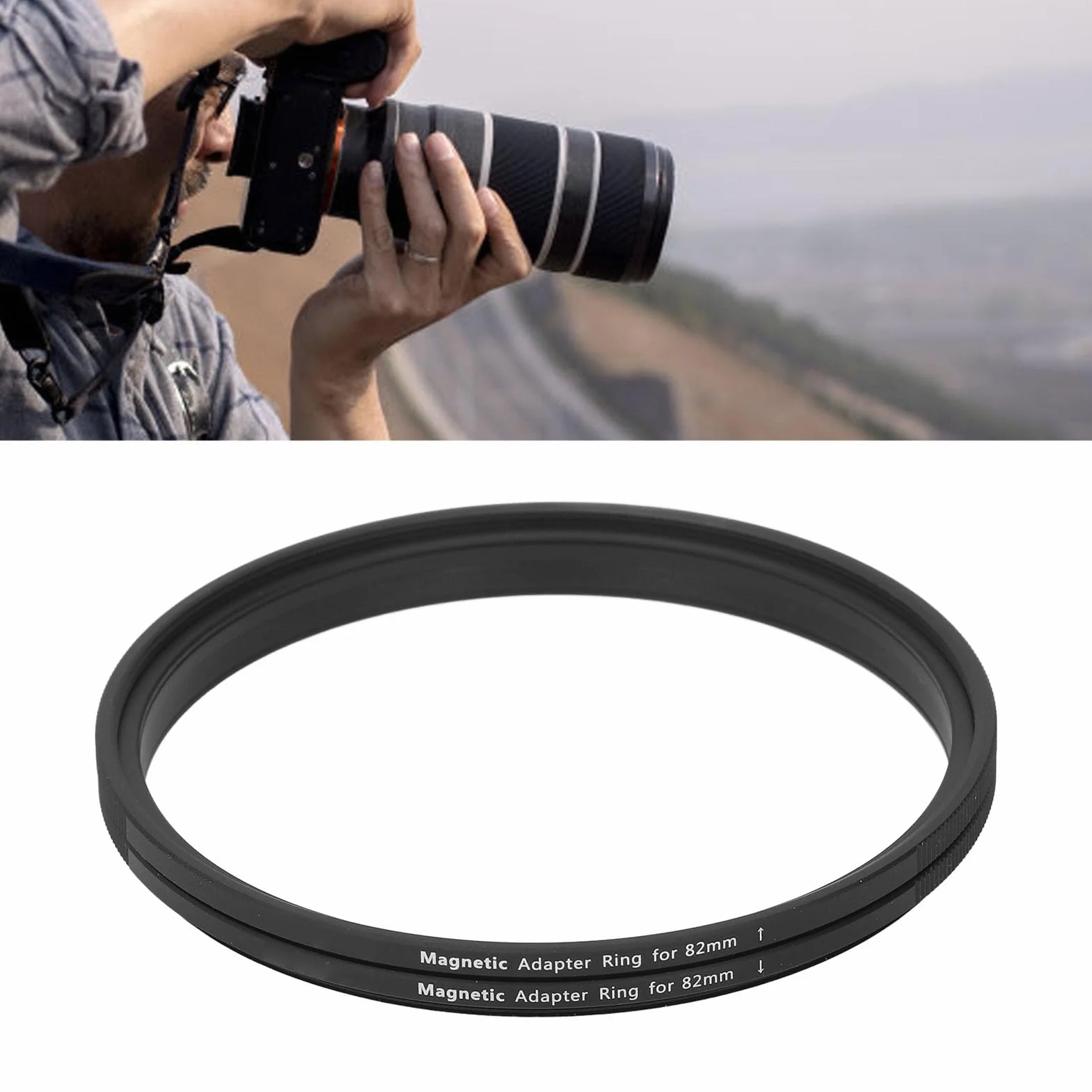 Kit Anello Adattatore Magnetico, Adattatore Anello da 82 Mm per Filtro e Adattatore Anello da 82 Mm per Obiettivo, Filtro su Magnetico