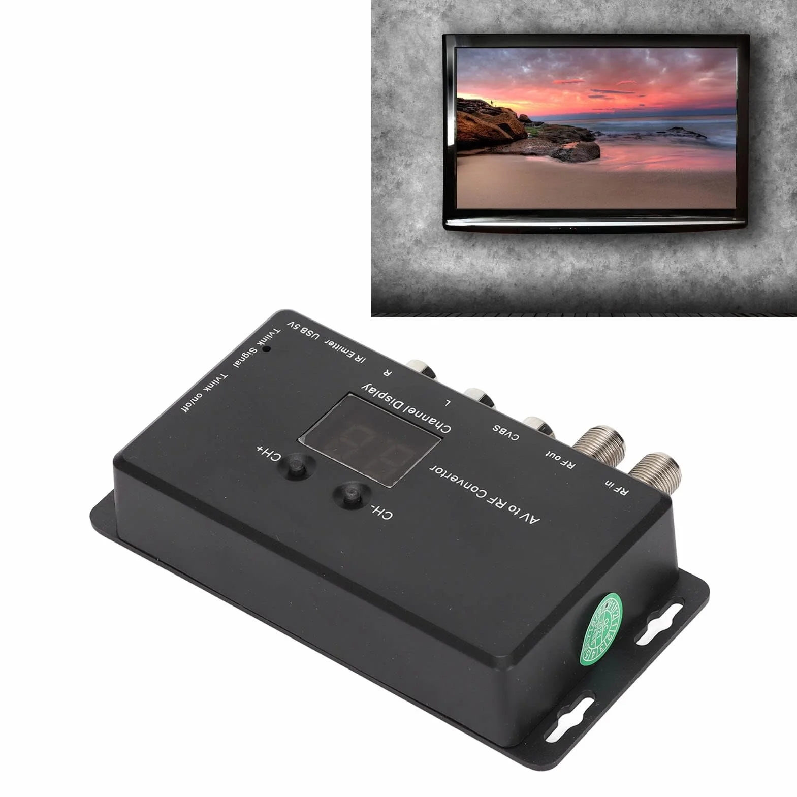 Modulatore UHF TV Link, Convertitore RF Compatibile con Decoder