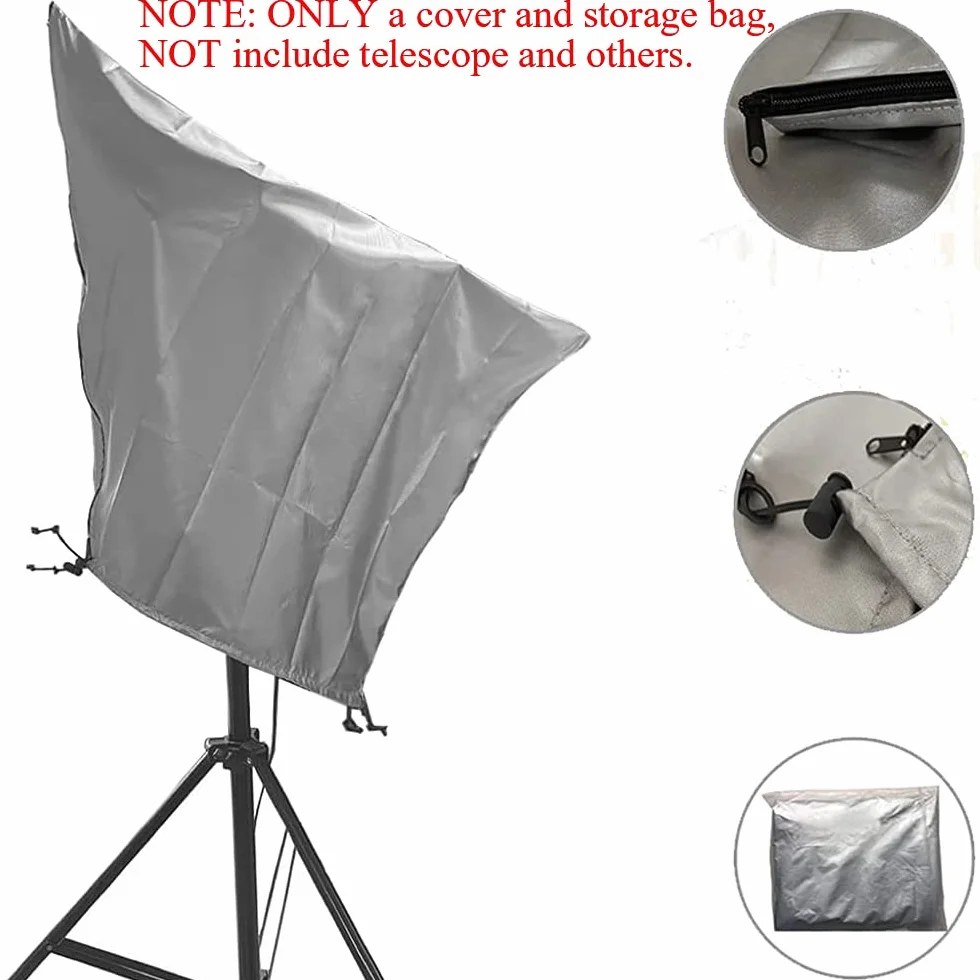 Copertura per telescopio, impermeabile, in tessuto Oxford 420D, per esterni, sole, antipolvere, mantello per mobili con coulisse regolabile (L: 150 x 85 cm)