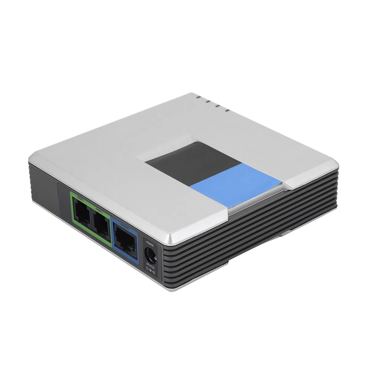 Adattatore VoIP2 Porte, Adattatore Telefonico Voice Over IP per Chiamate Globali Gratuite e a Lunga Distanza con Cavo di Rete, Supporto Protocollo Sip V2 (Spina Europea)