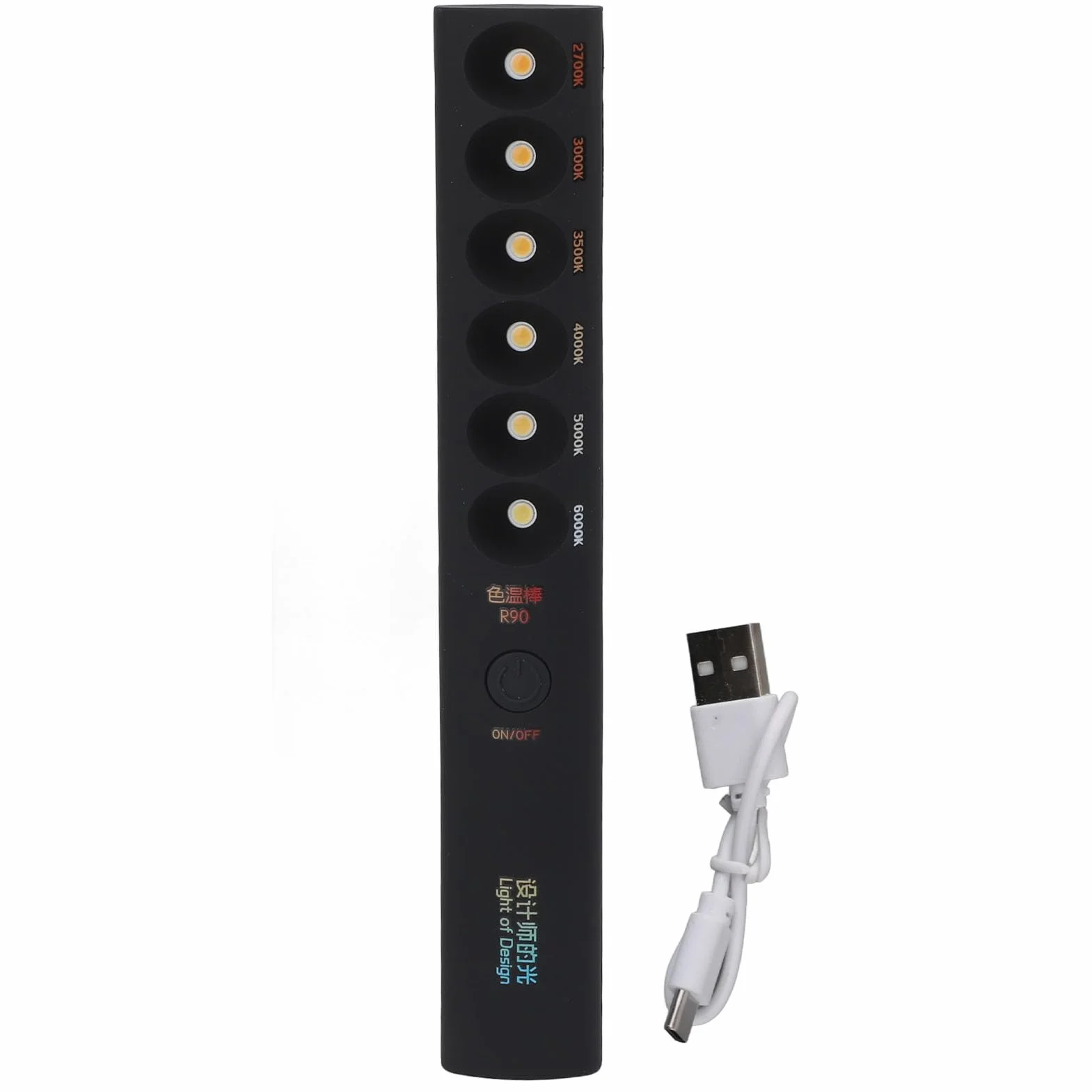 Lampada portatile con temperatura di colore, professionale ricaricabile 2700K‑6000K 6 modalità Bacchetta luminosa per fotografia, Luce video portatile Illuminazione