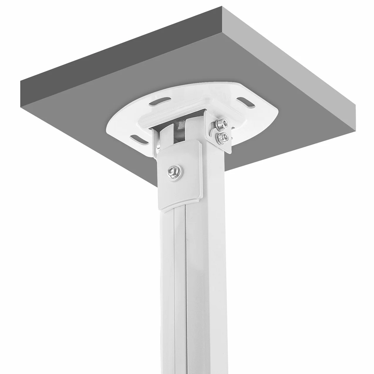 deleyCON Supporto Universale per Proiettore Montaggio a Soffitto +-15° Inclinabile - Ruotabile di 360° - Fino a 13,5 Kg - Altezza Regolabile 380 mm - 580 mm - Gestione dei Cavi - Bianco
