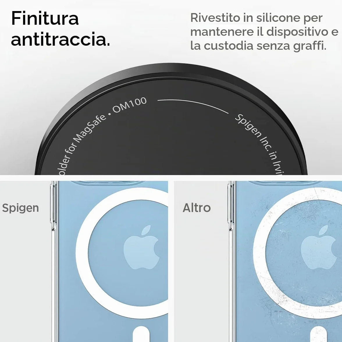 Spigen O-Mag Anello MagSafe, 360° Rotazione, Supporto Cellulare Magnetico Compatibile con iPhone 17 17e 16 15 14 13 Pro Max e Cover MagSafe/Pixelsnap per Samsung S26 S25 Ultra, Pixel 10 10a - Carbonio