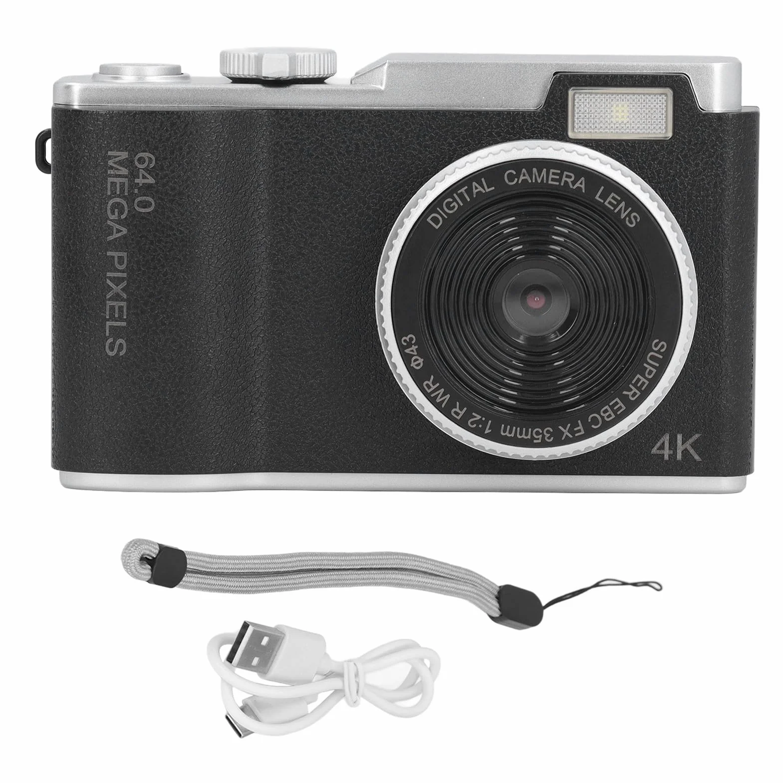 48mp, 1080p, 16x Zoom Fotocamera Digitale Autofocus, Display HD con Luce di Riempimento e Design retrò, Timer Selfie per Viaggi, Time-lapse con Timestamp, Filtri per Cattura del
