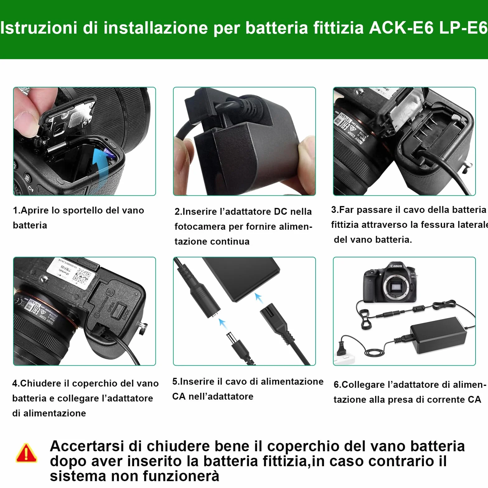ACK-E6 - Caricabatterie di ricambio per fotocamera DSLR Canon EOS 70D 7D, EOS 60D 6D, EOS 5D Mark II, EOS 5DS, EOS 5DS-R con chip intelligente completamente decodificato