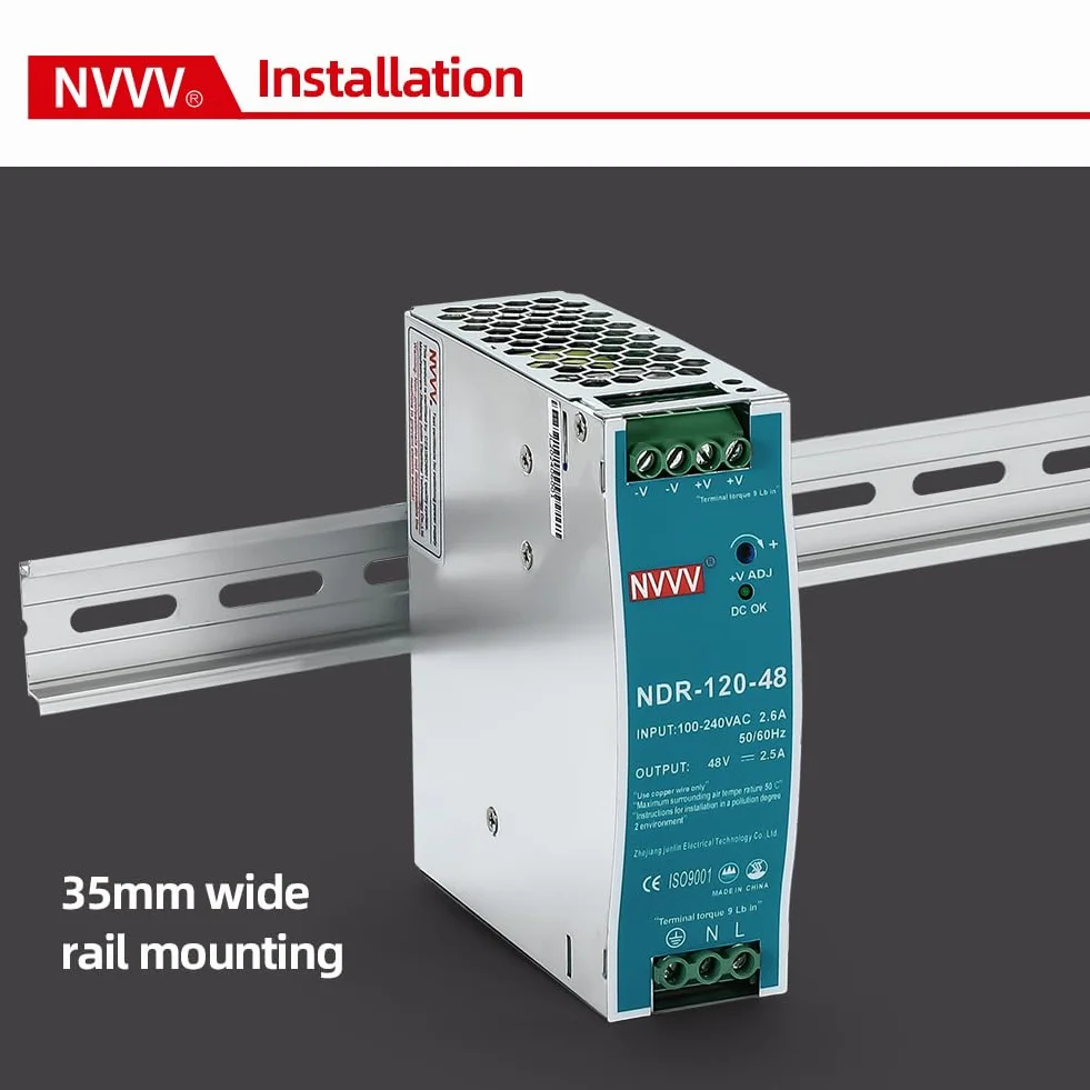 NDR-120-48 - Alimentatore di rete DIN RAIL 120 W, 48 V, 2,5 A