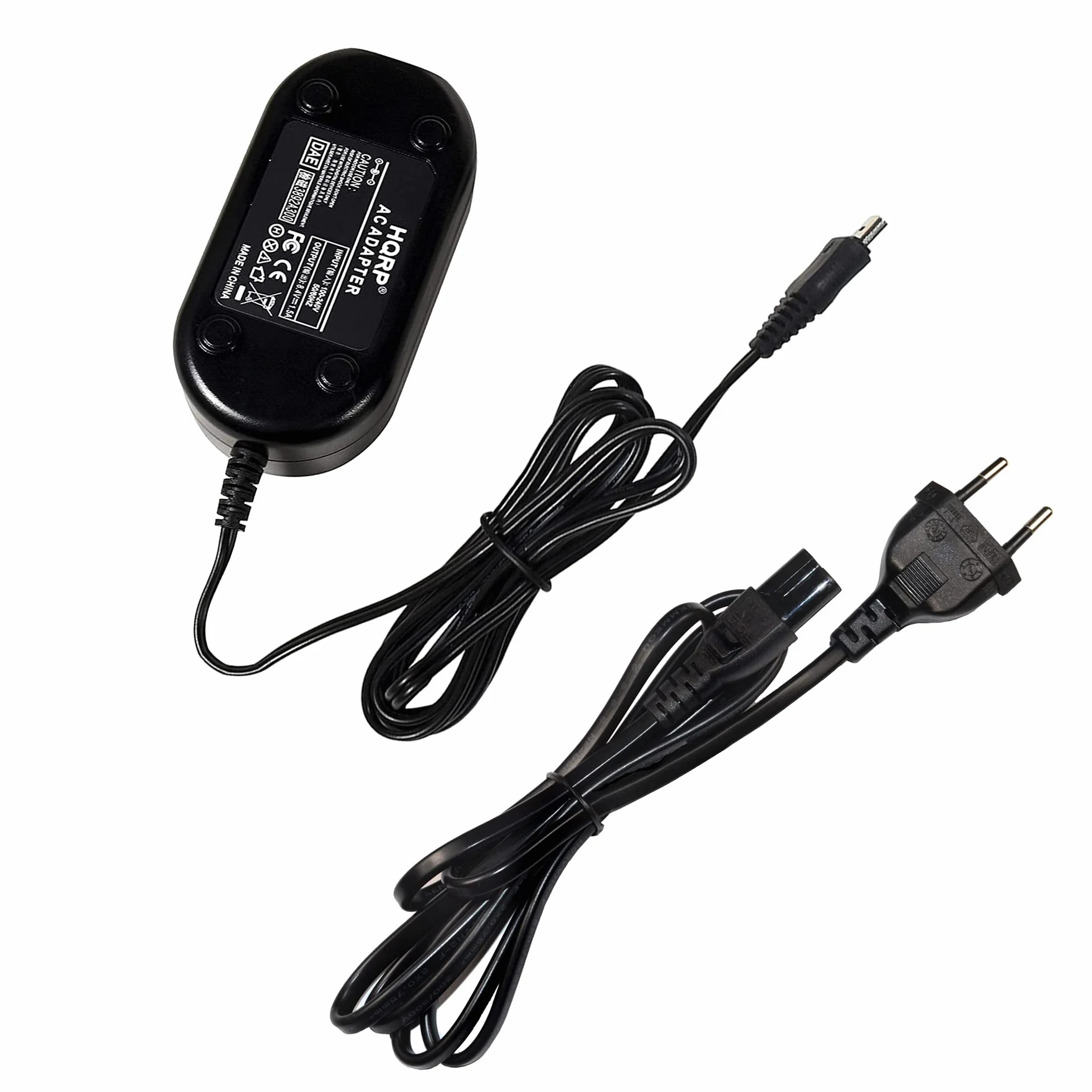 HQRP Alimentatore di rete per Canon CA-590 / CA-590E, ZR800, ZR830, ZR850, ZR900, ZR930, ZR950, ZR960; LEGRIA HF R16; VIXIA HF R10, HF R100, HF R11, HF R10