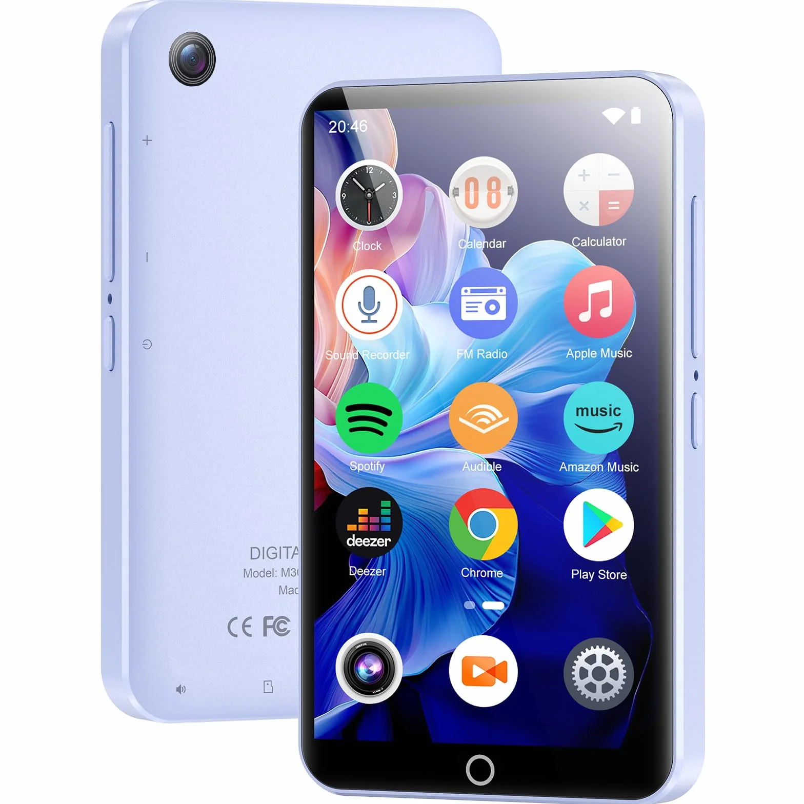 Lettore MP3 da 80 GB con Bluetooth e WiFi, Mp3 e Mp4 Musicale Lettore con Fotocamera, MP3 Player Schermo Tattile da 4.02 pollici, Lettore MP4 Android Portatile con Spotify, Audible, app Play Store