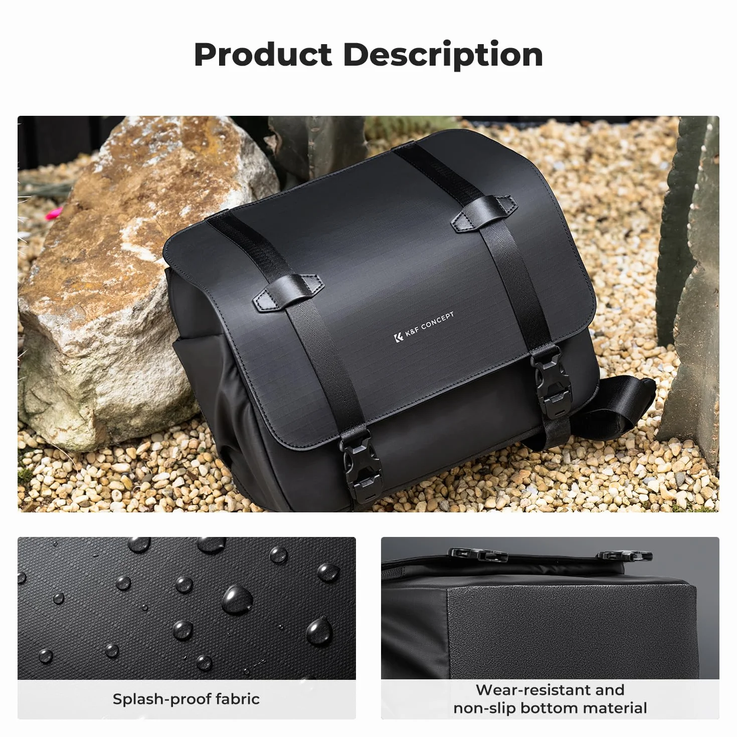 K&F CONCEPT Borsa per fotocamera, Borse fotografico con scomparto per laptop/supporto per treppiede/tracolla regolabile custodia per fotocamera impermeabili compatibili con DSLR/SLR/Obiettivo