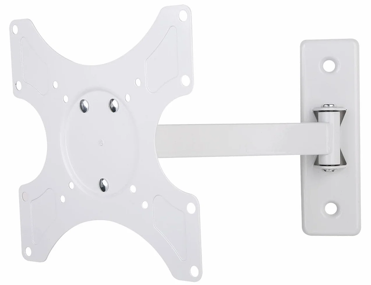 Techly 023837 Supporto a Muro per TV LED LCD 19-37" inclinabile 2 snodi Bianco Bianco