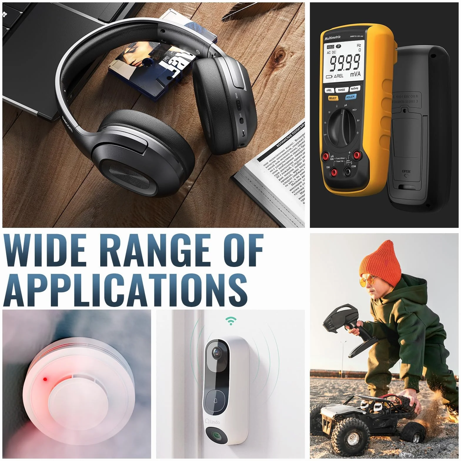 BONAI Caricabatterie Pile Ricaricabili AA AAA e 9V, Carica Batterie a 9 Slot Indipendenti per Ni-MH con Schermo LCD, Ingresso Professionale DC 12V/1A e Funzione di Scarica