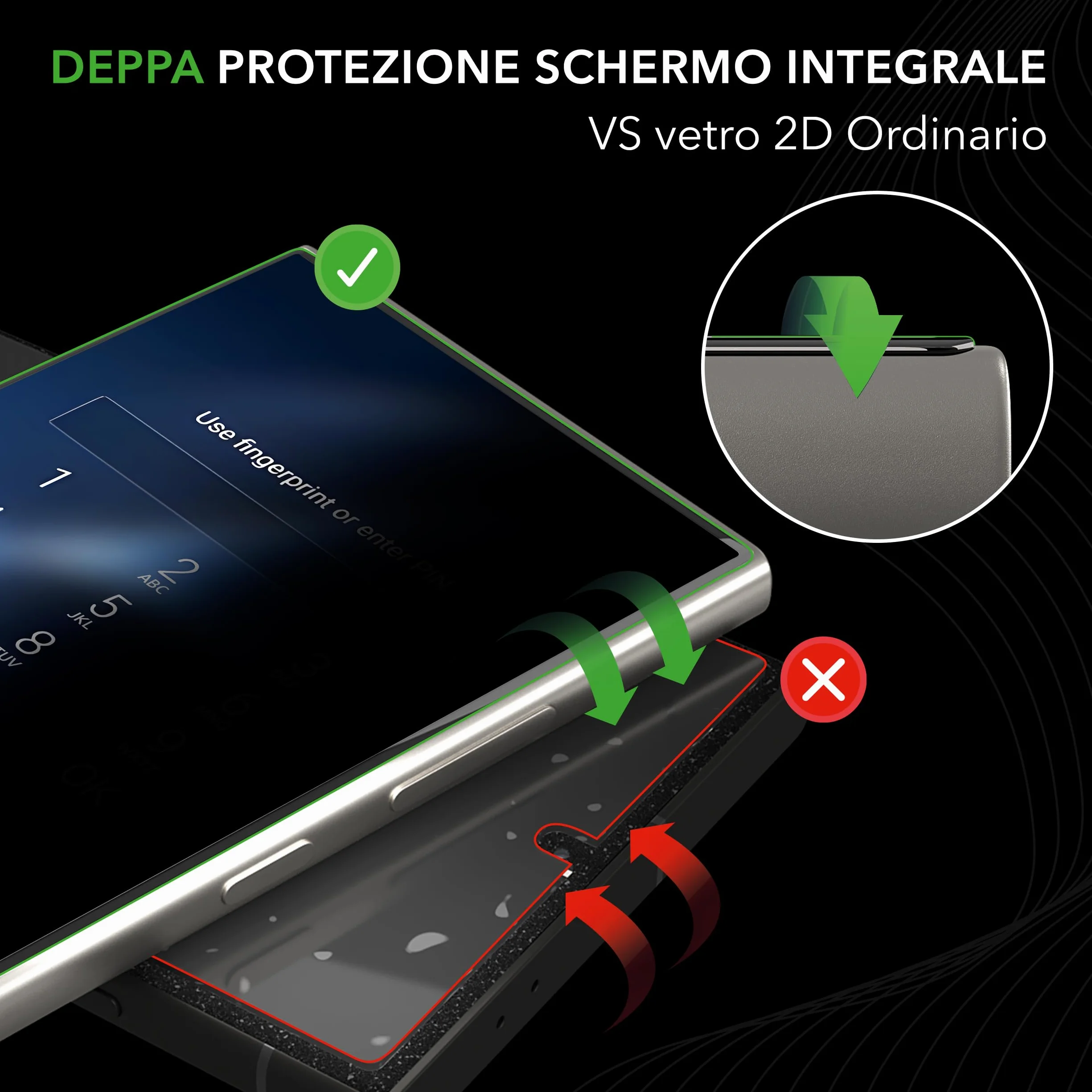 Deppa Privacy Pellicola Protettiva per Samsung Galaxy S25 Ultra (6.9") – Anti Spia Vetro Temperato, Ultra Resistente, Copertura Totale, Anti-Graffio, 2 Pezzi