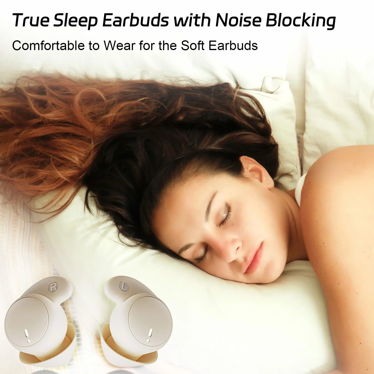 LOBKIN Cuffie Per Dormire, Cuffie Antirumore Per Dormire,Mini Auricolari Invisibili Bluetooth 6.0 In Silicone Liquido,Auricolari Per Dormire, Adatte Per Sport, Yoga e Viaggi