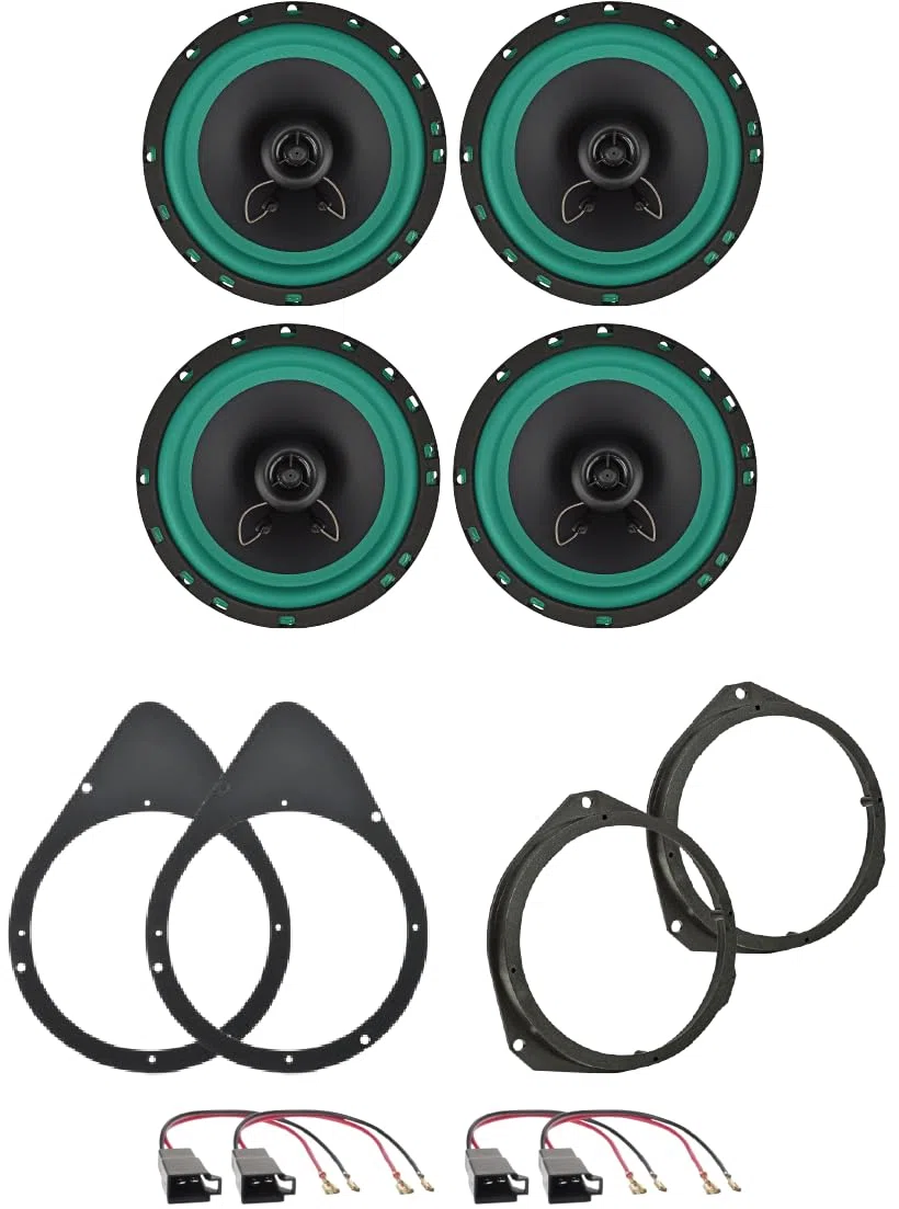 IPNOSIS Kit 4 Casse IP-01165 per Fiat 500 dal 2007 al 2016 con 2 Supporti Anteriori, 2 Supporti Posteriori e 4 Connettori