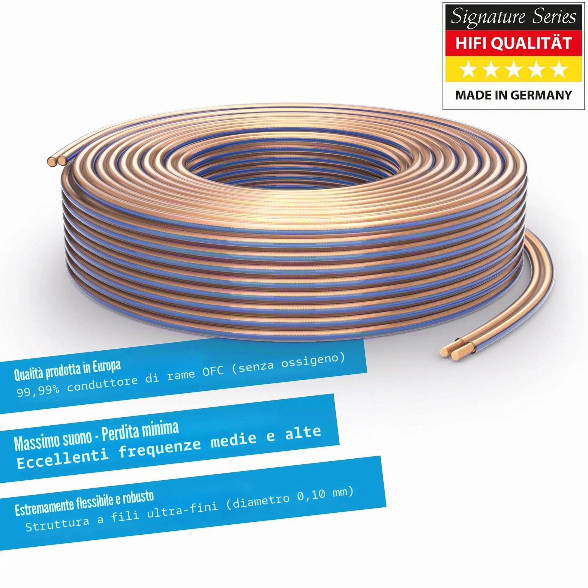 PureLink SP020-010 Cavo per diffusori 2x4,0 mm² OFC rame pieno 10 m HiFi