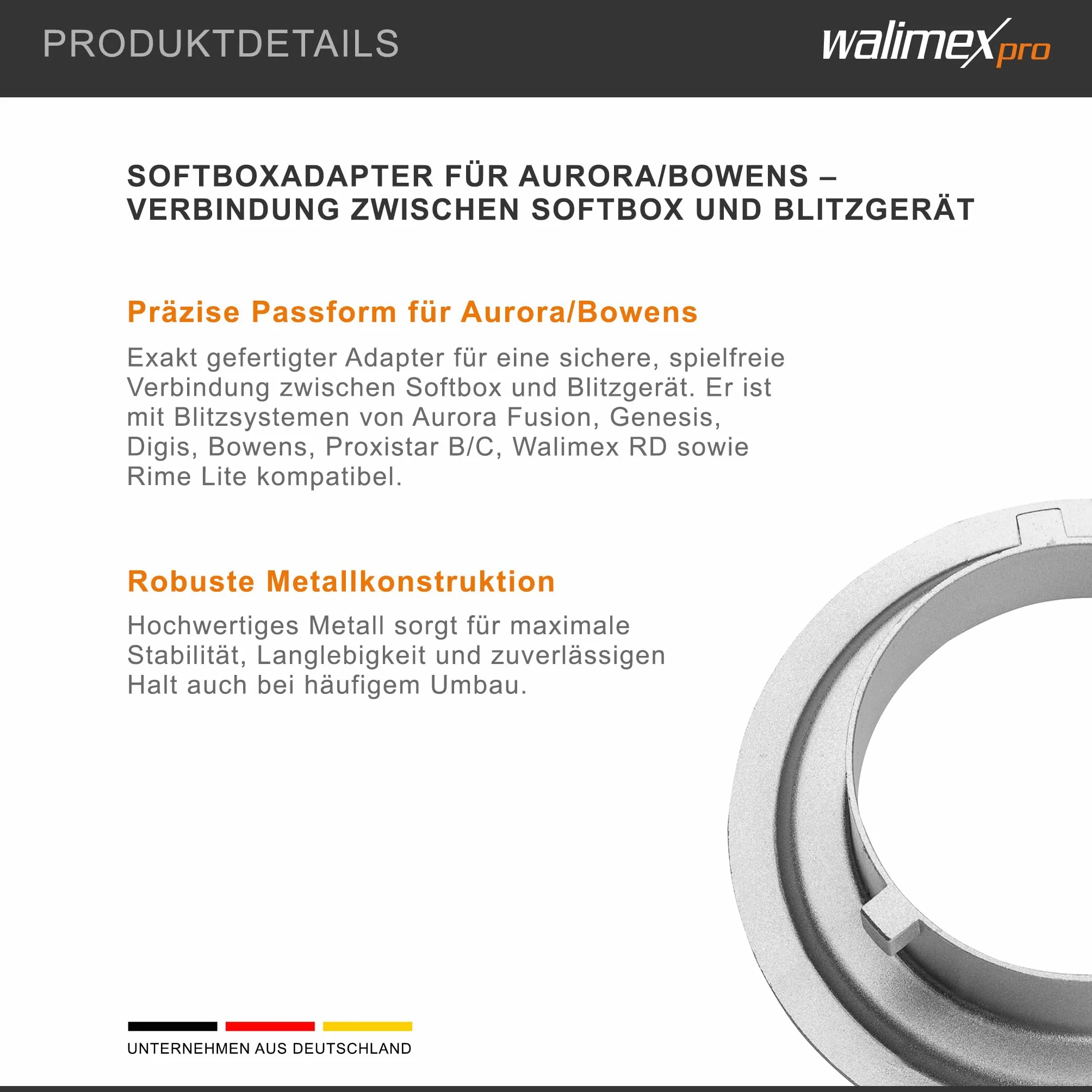 Walimex - Adattatore softbox per Aurora/Bowens