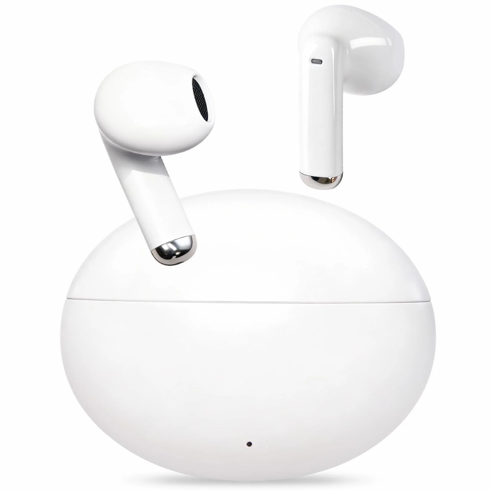 yobola Cuffie Bluetooth 5.4, In-Ear Auricolari Wireless Hi-Fi Stereo con 4 Microfoni HD, Comodo Mini Controllo Tattile IPX7 Impermeabili USB-C 27 Ore Cuffiette per Smartphone/Portatili/Sport, Bianco