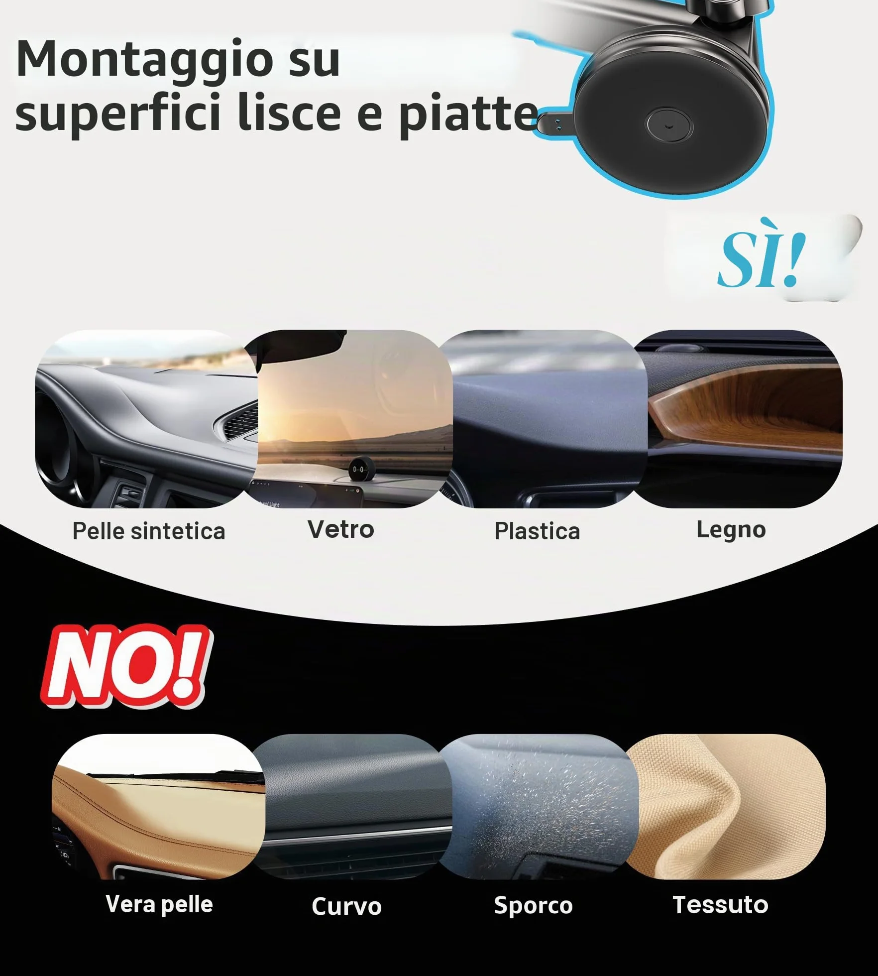 Caricatore Auto Magsafe con【Luce LED】per L'allineamento Notturno Supporto Telefono Auto Magnetico, per il Parabrezza Cruscotto Prese d'aria, per i-Phone 17 16 15 14 13 12 Serie
