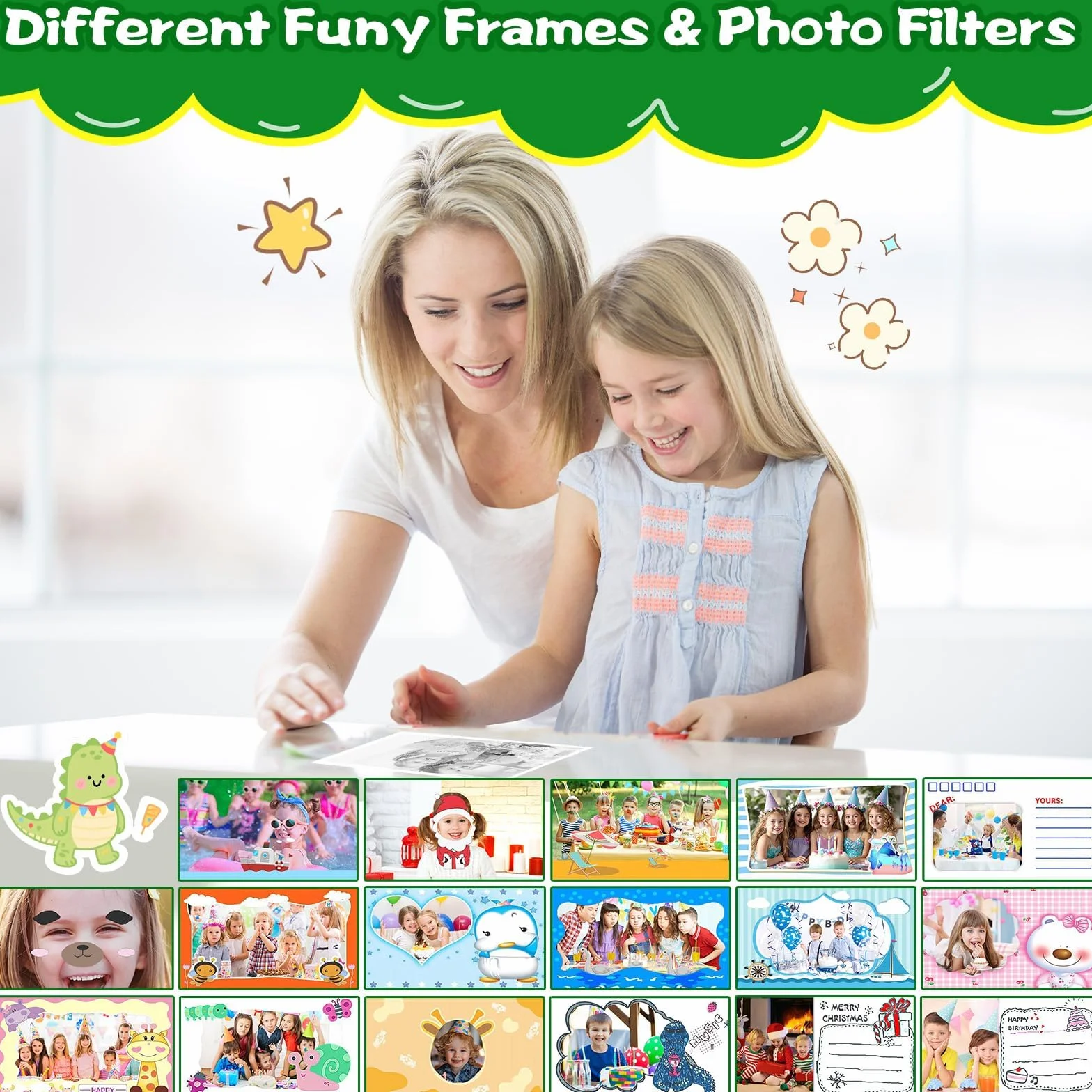 Macchina Fotografica Bambini,2,4 Pollici Macchina Fotografica Istantanea,Macchina Fotografica Bambini Istantanea,con 32GB TF Scheda e Carta Fotografica,per Bambini dai 3 ai 12 Anni Regalo di Natale
