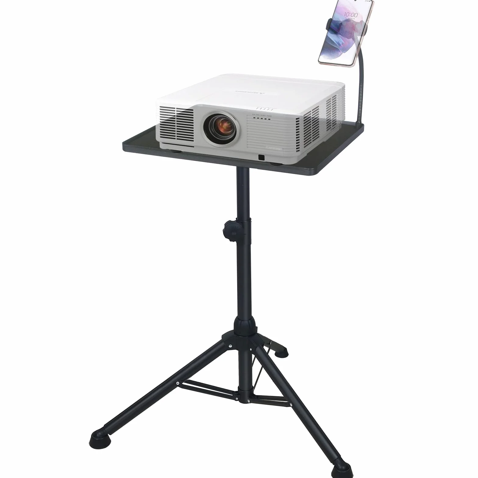 GLEAM Supporto per Proiettore Supporto Forte Vassoio Grande 39cm (Lunghezza) x 29cm (Larghezza) Altezza da 60 cm a 100 cm per Laptop, Proiettore