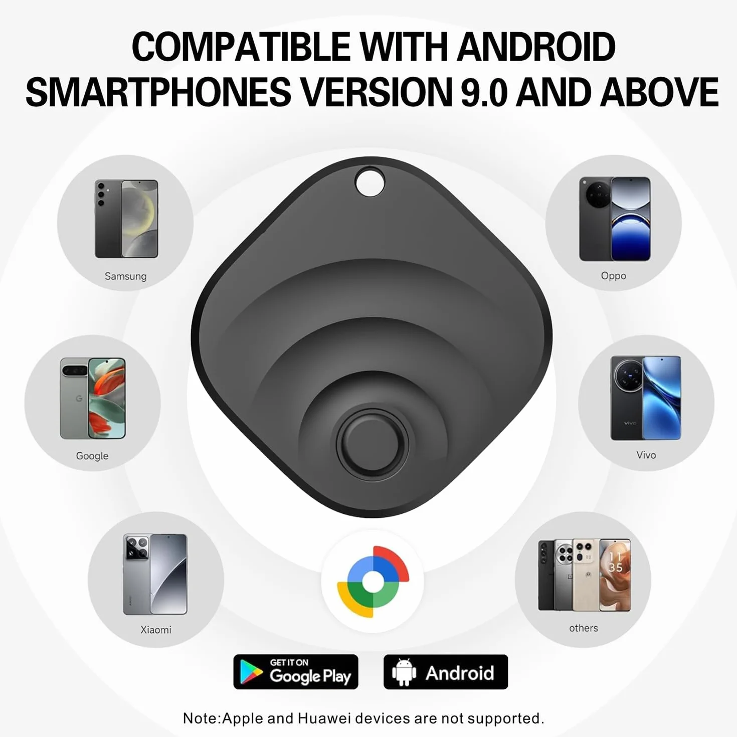 Reyke Tracker Android Smart Tag compatibile con Google Find My localizzatore per chiavi bagagli 4 pezzo