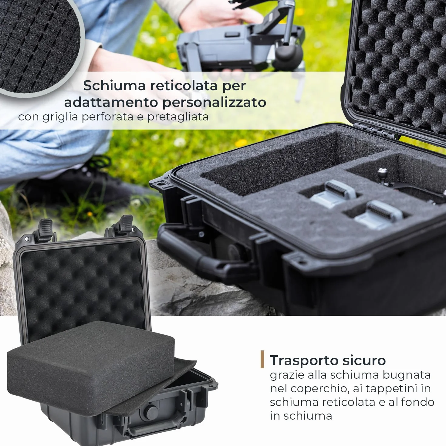 HMF Valigetta Fotografica Outdoor Custodia Rigida 27 x 24,5 x 13 cm