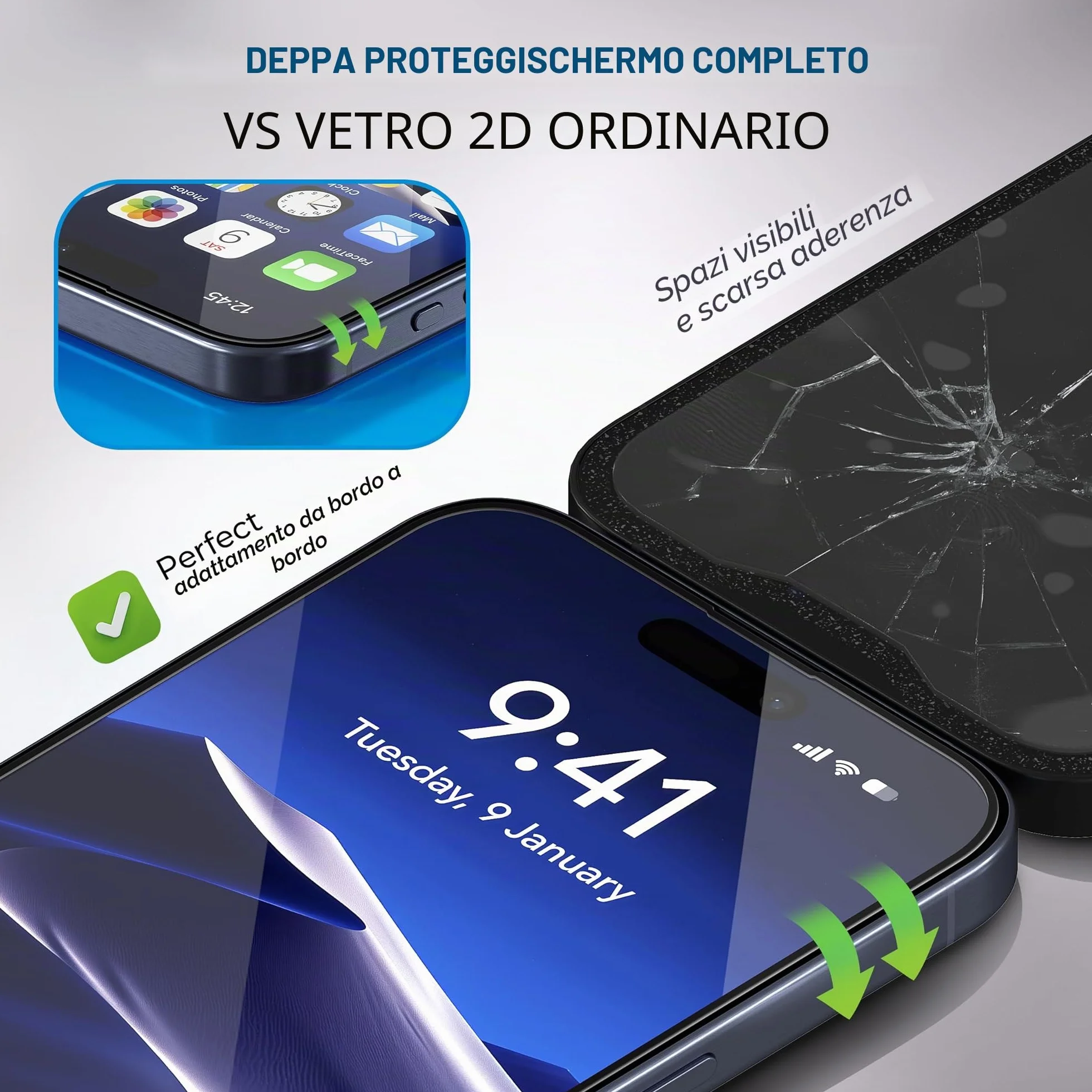 Deppa |2 Pezzi| Pellicola Privacy per iPhone 17 Pro (6,3") con Kit di Installazione Facile | Anti-Polvere e Anti-Bolle | Vetro Temperato Anti-Spia, Ultra Resistente, Copertura Totale, Anti-Graffi