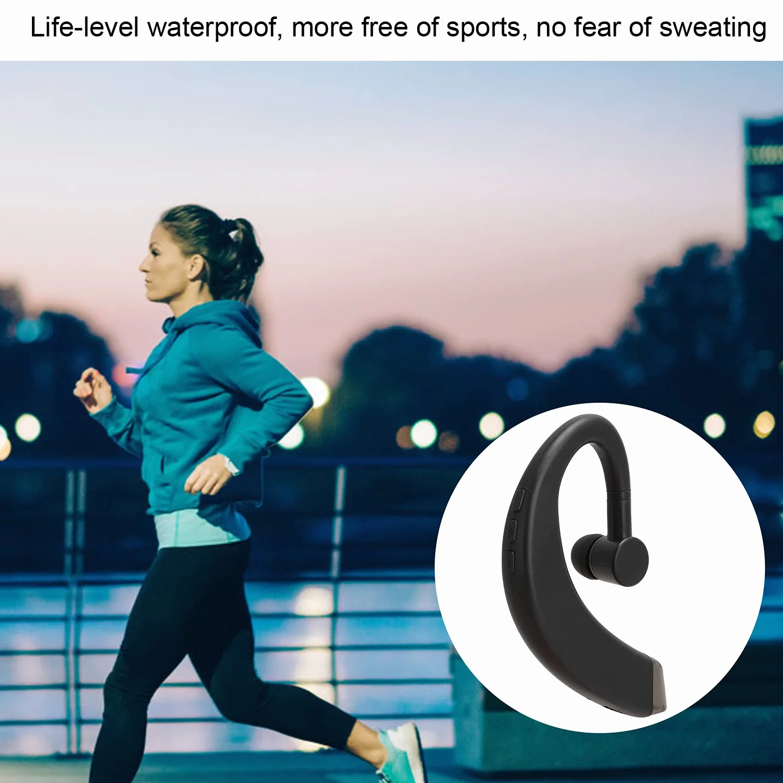 Auricolare Singolo con Gancio, Cuffia Bluetooth Mono Professionale per Guida, Qualità HIFI e Chiamate Nitide