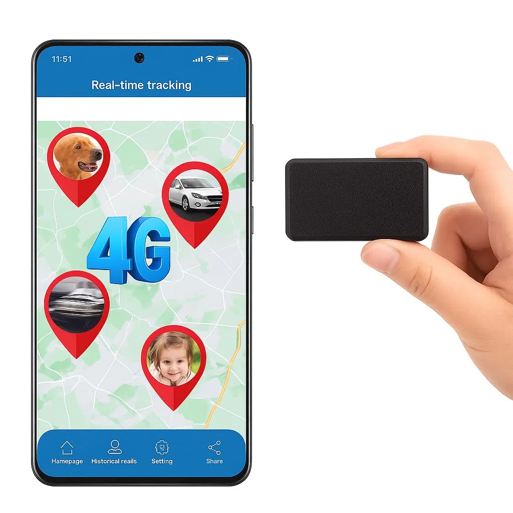 Winnes Mini GPS Tracker per Auto 4G TK901 Micro Spia Localizzatore GPS con Magnetico APP Senza Abbonamento compatibile iOS&Android，Geofence Allarme Tracking in tempo reale per Auto/Bambino/Bagaglio