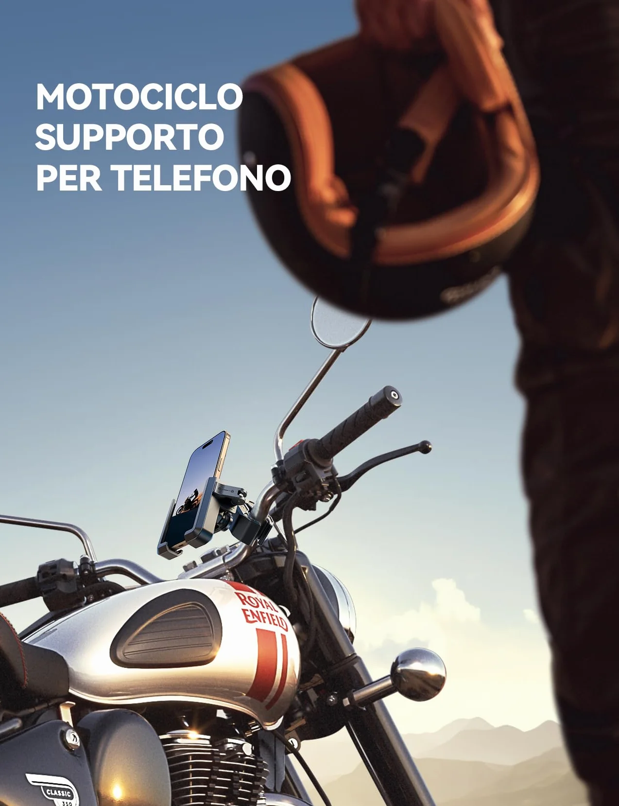 JOYROOM Porta Cellulare Moto Bici Supporto Telefono Anti-Vibrazione 4 Punti Rotazione 360° Universale iPhone 17/16/15 Samsung S26/S25 4.7"-7"