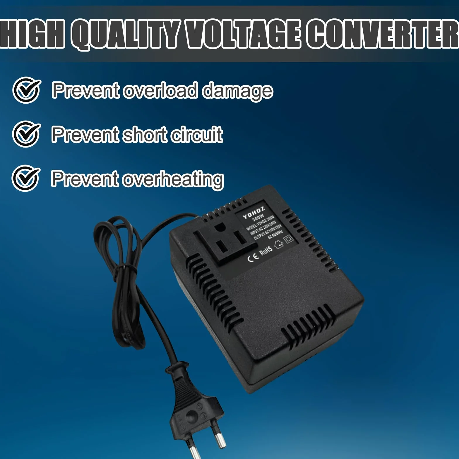GBKDQQ Trasformatore di corrente 220 V a 110 V 300 W convertitore di corrente adattatore da viaggio spina europea